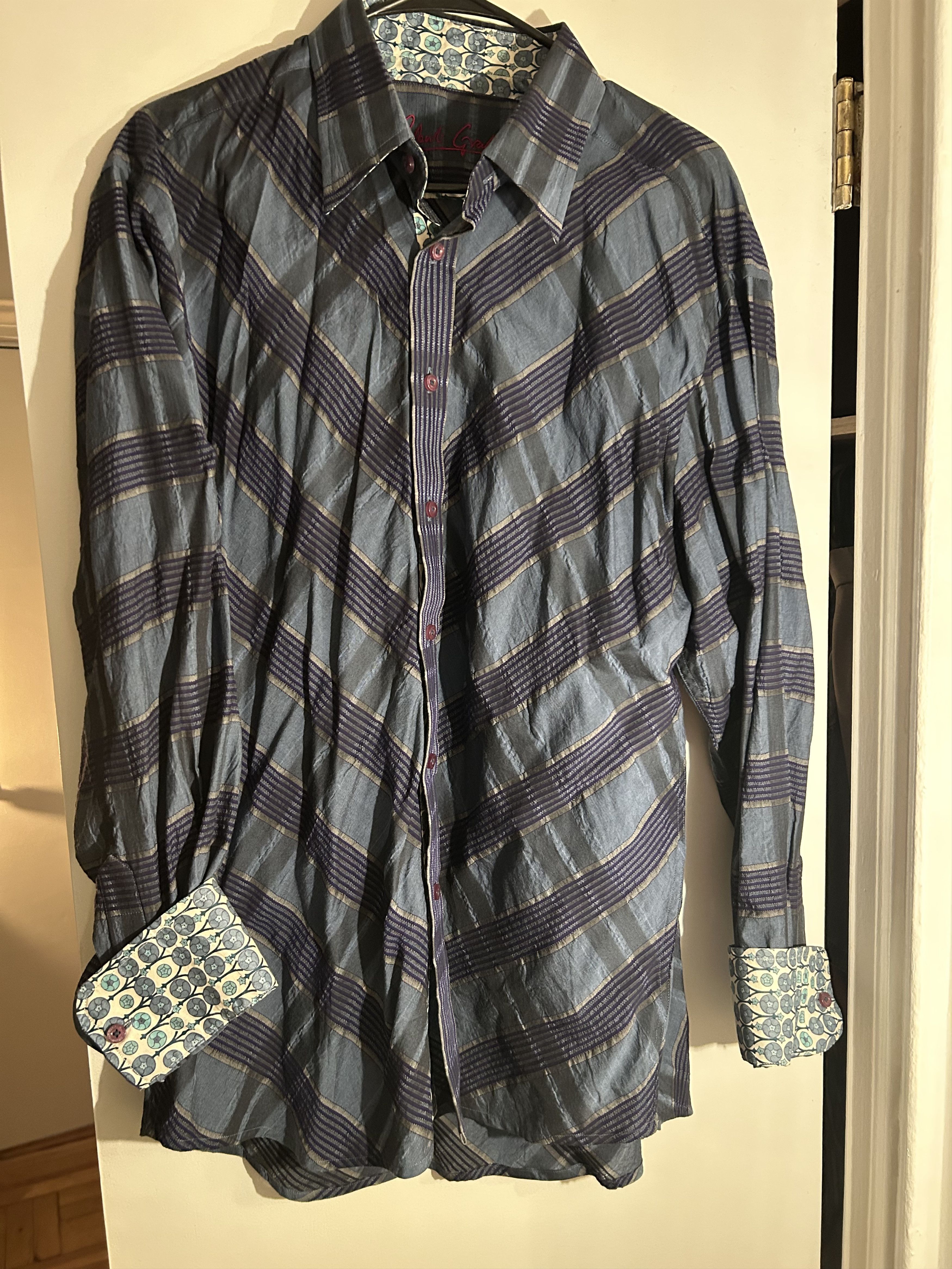 Robert Graham Robert Graham Men's Button Down Flip Cuff Shirt Size US XL / EU 56 / 4 - 1 Thumbnail