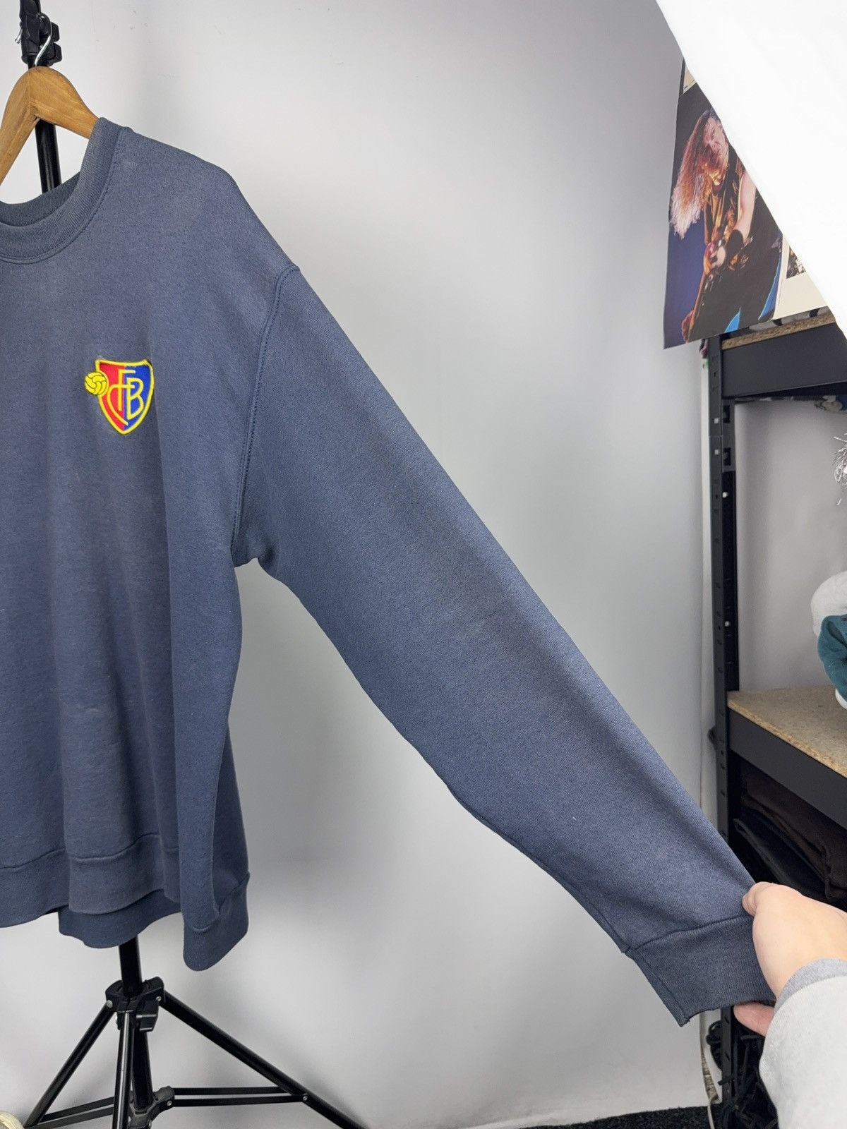 Vintage 90s FC Basel Vintage Crewneck Faded Sweatshirt Embroidered Size US XL / EU 56 / 4 - 7 Thumbnail