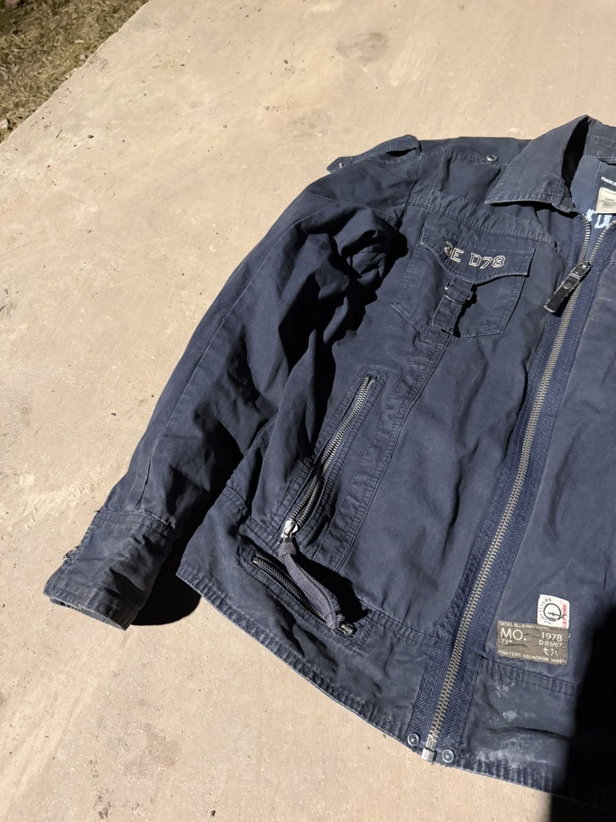 Diesel Diesel Military Utility Jacket Navy Y2K Archive Multi Pocket Size US XL / EU 56 / 4 - 3 Thumbnail