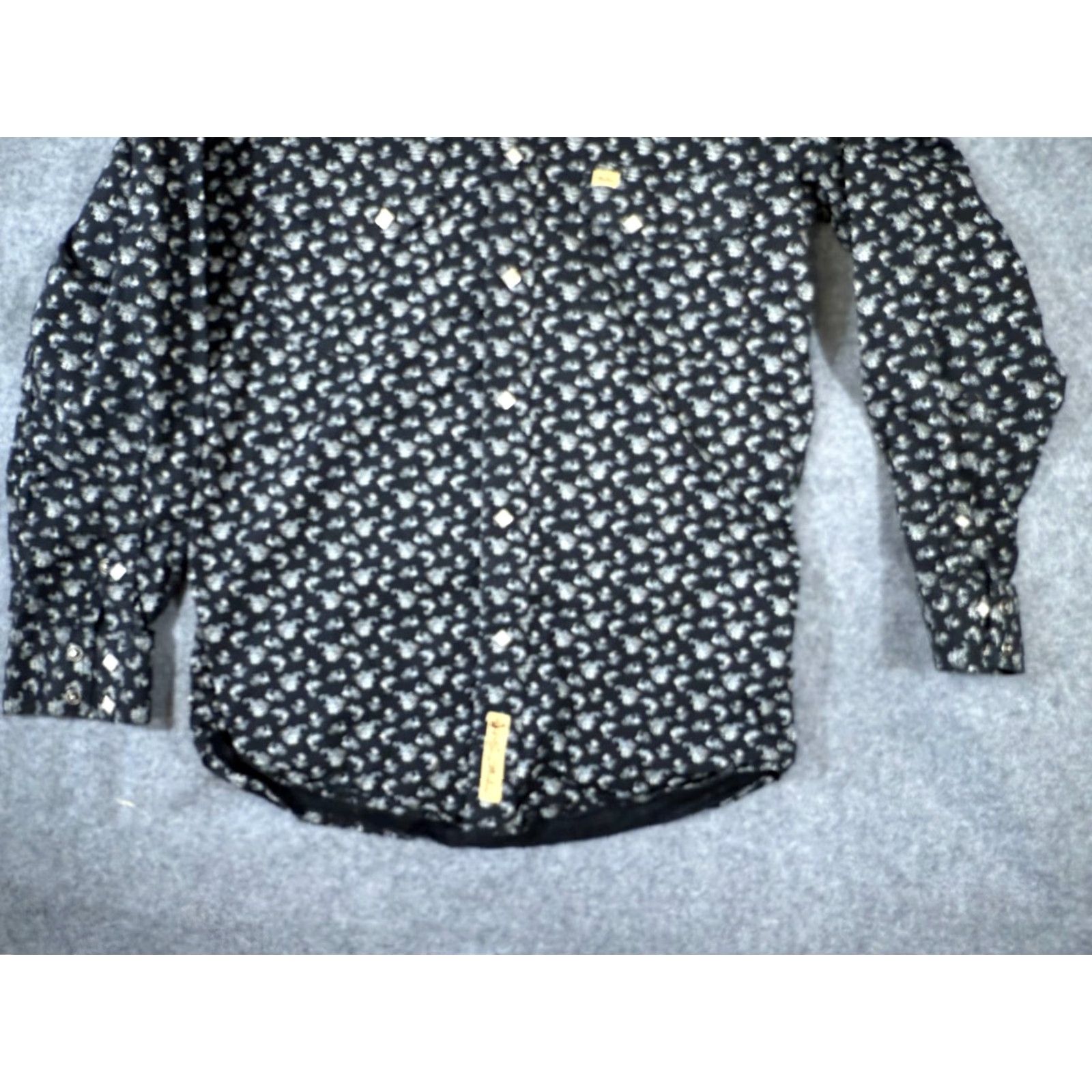 Vintage Larry Mahan Cowboy Collection Shirt Mens S Black Floral Pearl Snap Long Sleeve Pockets Western Size US S / EU 44-46 / 1 - 4 Thumbnail