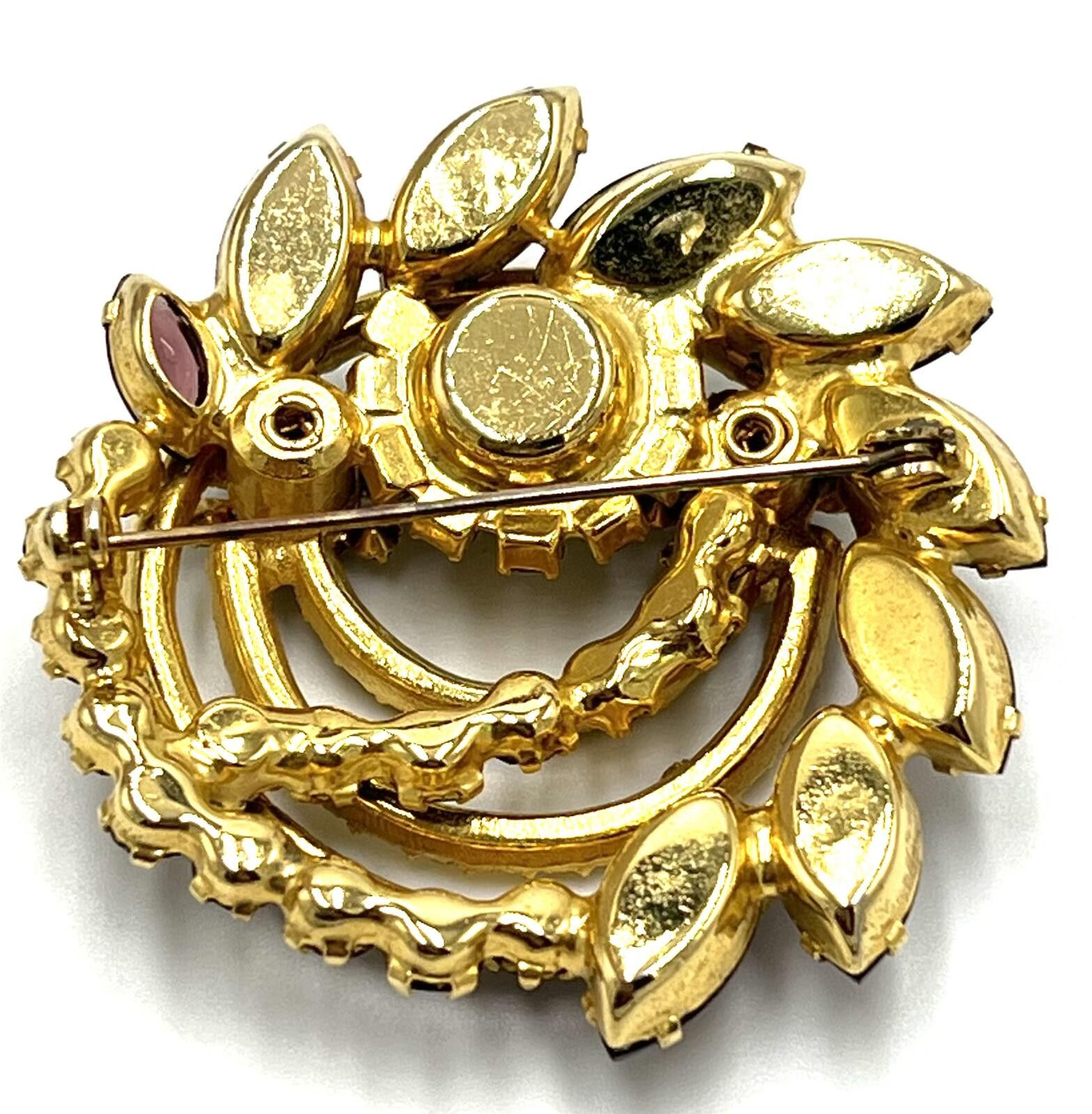 Alexander Julian Juliana Purple Aurora Borealis Rhinestone Wreath Brooch Size ONE SIZE - 5 Thumbnail