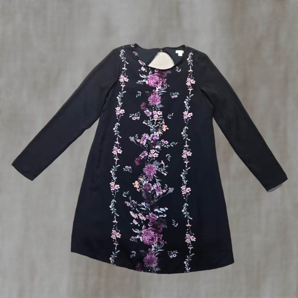 Vintage Xhilaration Shirt Floral Black with Purple Flowers Adult Womens Size S Small Size S / US 4 / IT 40 - 1 Thumbnail