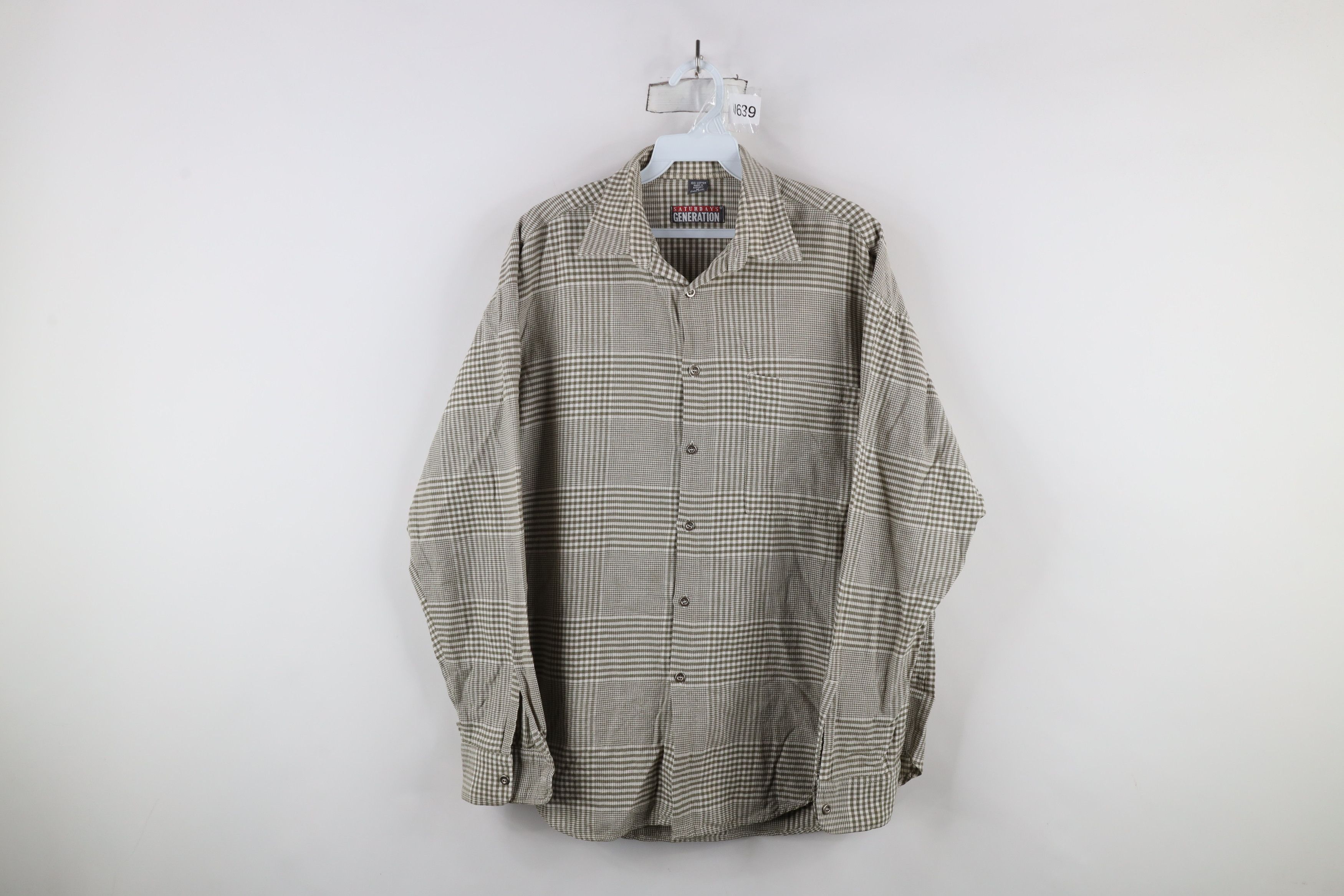 Vintage Vintage 90s Streetwear Houndstooth Flannel Button Shirt Size US M / EU 48-50 / 2 - 1 Thumbnail