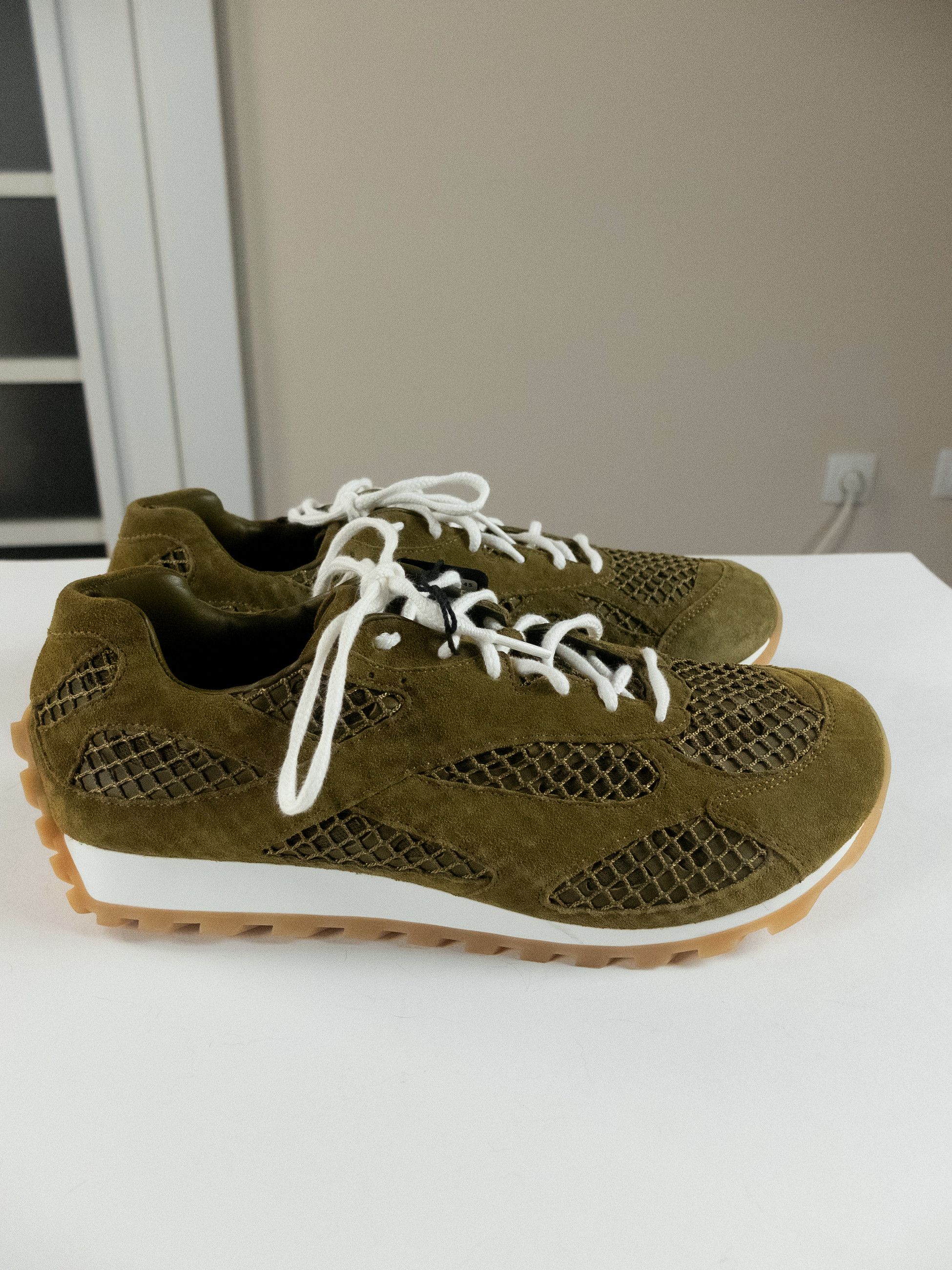 Bottega Veneta BOTTEGA VENETA Orbit green suede trimmed sneakers 12 / 45 q Size US 12 / EU 45 - 5 Thumbnail