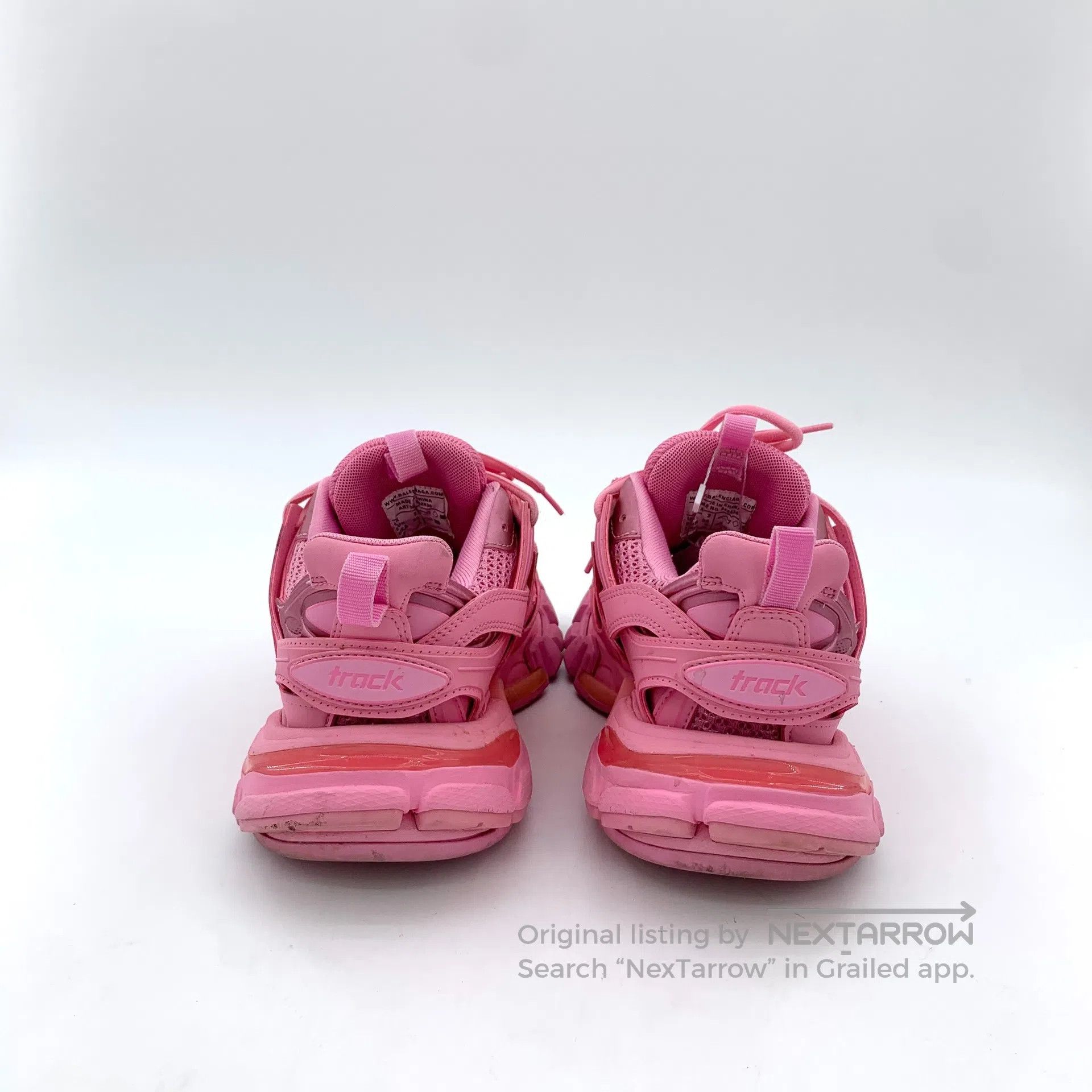 Balenciaga Balenciaga Pink Lace-Up Casual Flat Sports Dad Shoes| Size US 4.5 / IT 34.5 - 4 Thumbnail