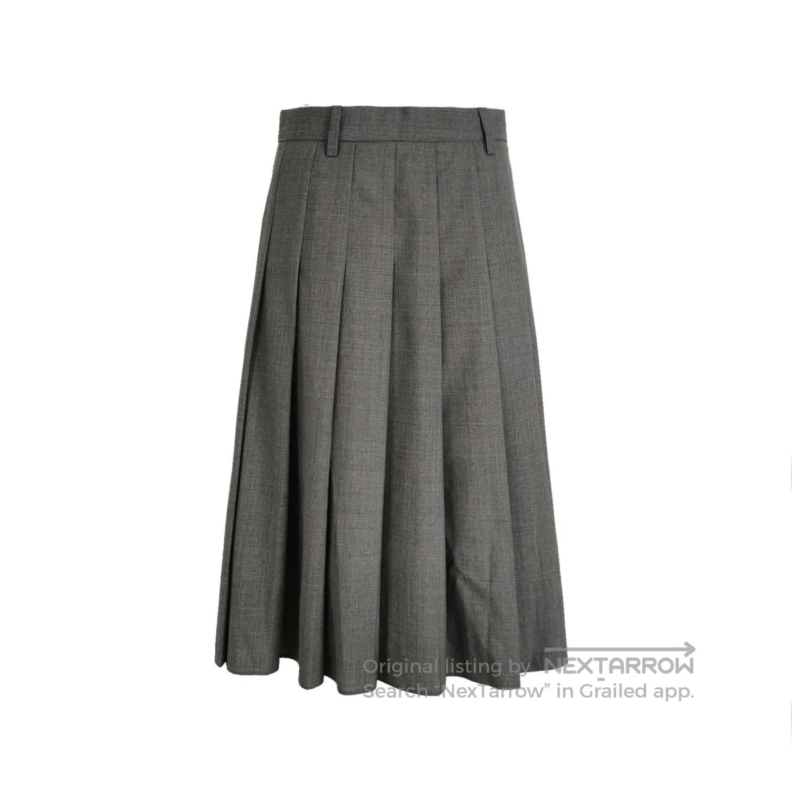 Prada Prada Gray Pleated Wool Midi Skirt . Size 37" - 1 Thumbnail