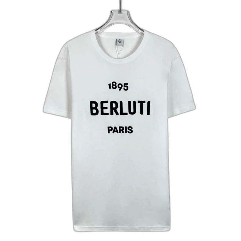 Berluti White Logo Cotton T-Shirt Size S
