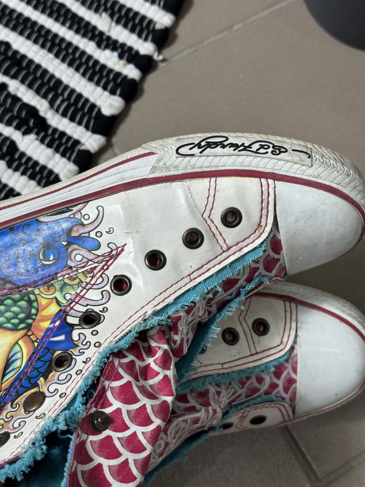 Ed Hardy VINTAGE ED HARDY AVANT GARDE 2000s HIGH TOP SNEAKERS Size US 9 / IT 39 - 10 Thumbnail