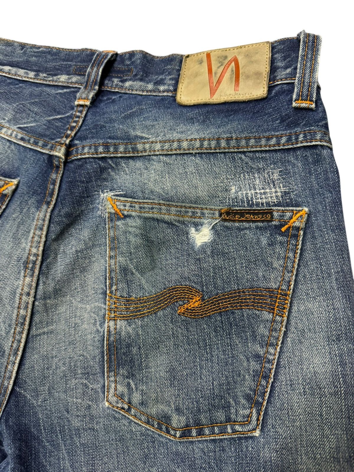 Nudie Jeans Vintage Nudie Jeans Grim Tim David Replica Distressed Denim Size US 31 - 7 Thumbnail