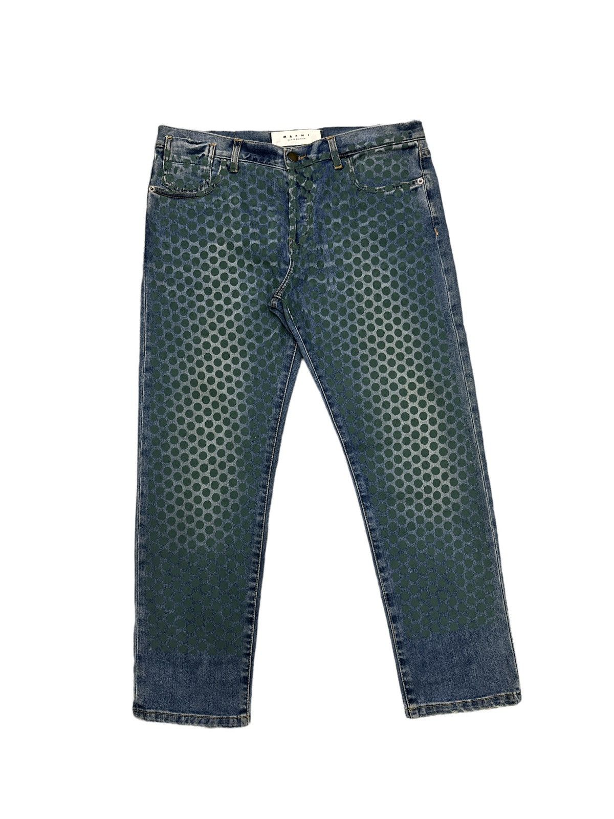 Marni VINTAGE MARNI POLKADOT PRINT CIGARETTE JEANS PANTS SIZE 34 Size 34" / US 12 / IT 48 - 1 Thumbnail