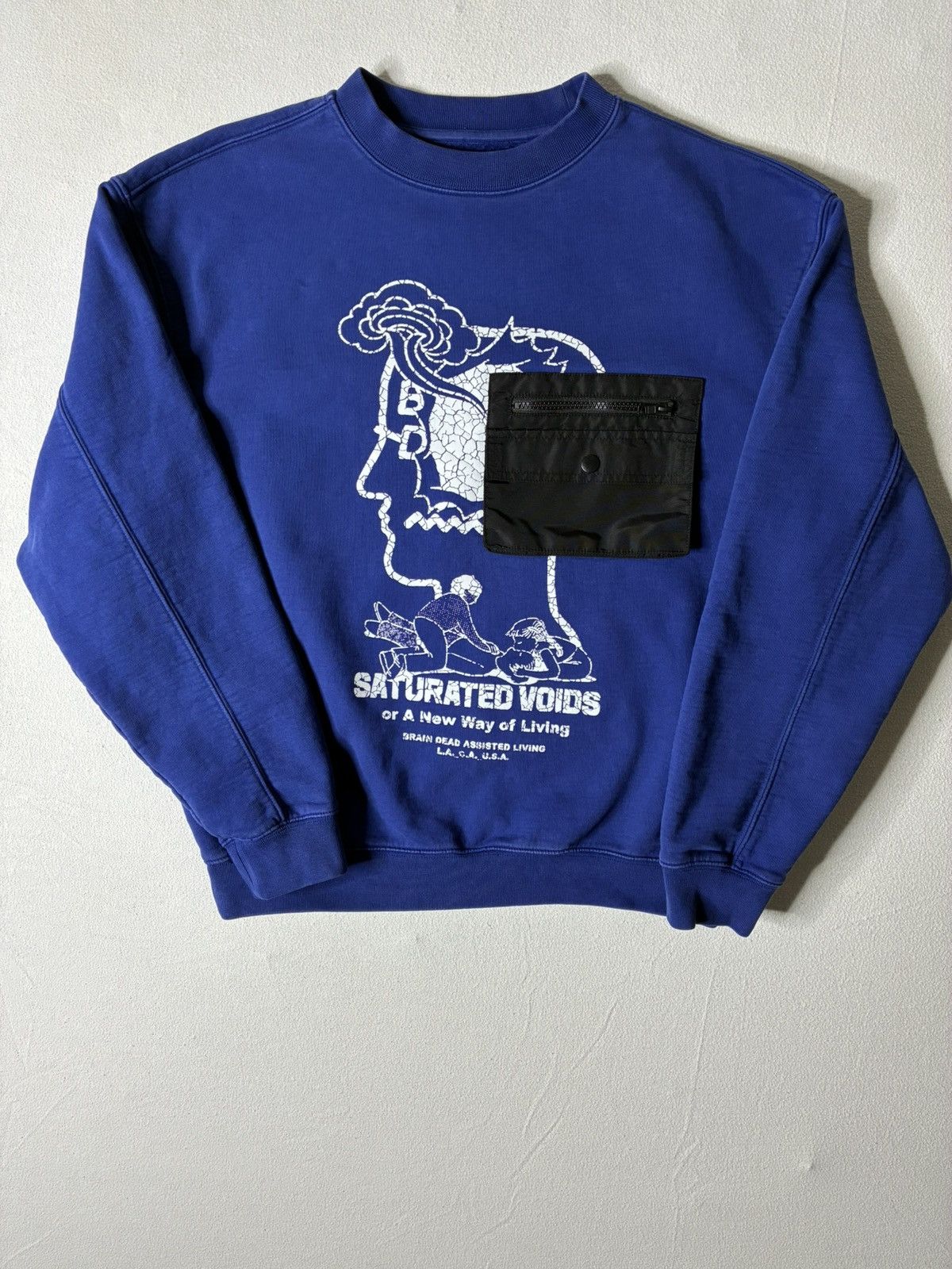 Brain Dead Brain Dead Saturated Voids Sweatshirt - Size Medium- Blue Size US M / EU 48-50 / 2 - 1 Thumbnail