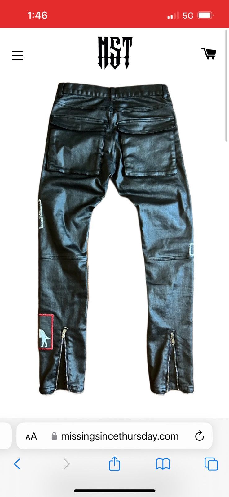 Missing Since Thursday Missing Since Thursday MST Black Tar Denim Size 34 Size US 34 / EU 50 - 2 Thumbnail