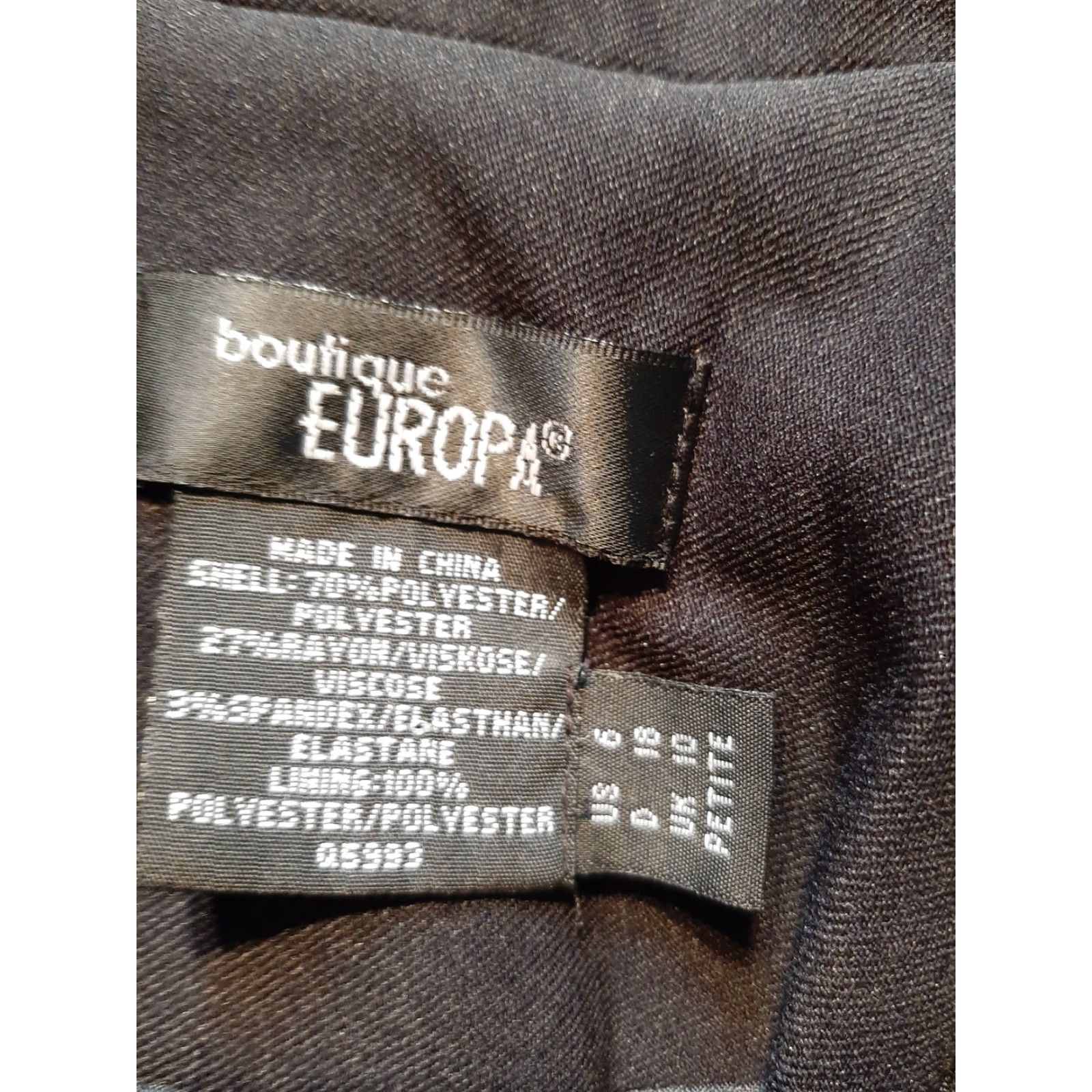 Vintage Boutique Europa Suit Blazer Womens Size 6 Black Button | Jacket | 3 Piece Set | Long Sleeve | Regular Size Size M / US 6-8 / IT 42-44 - 2 Thumbnail