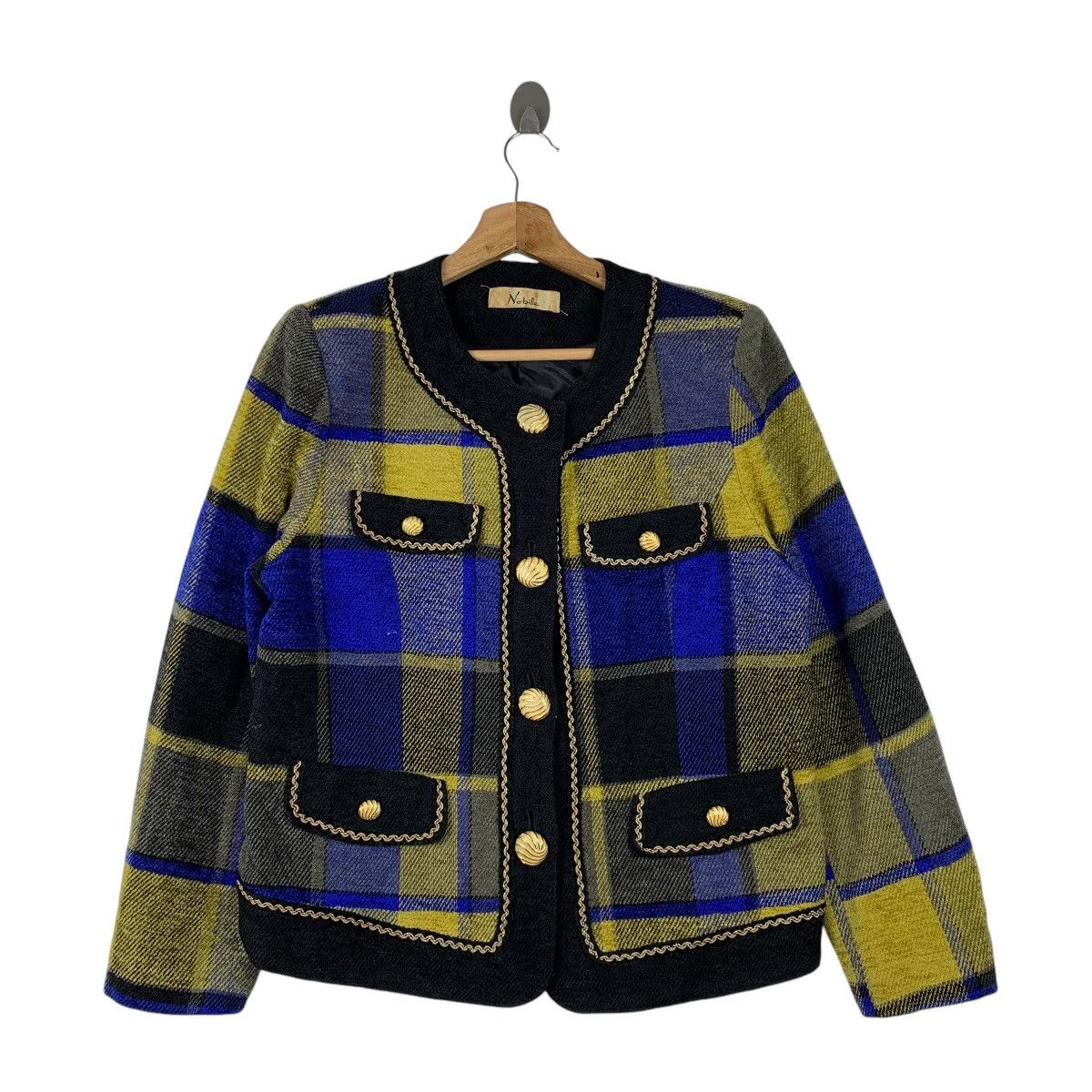 Japanese Brand × Vintage Vintage NOBILE Japanese Brand Designer Tweed Coat Jacket Size S / US 4 / IT 40 - 1 Thumbnail