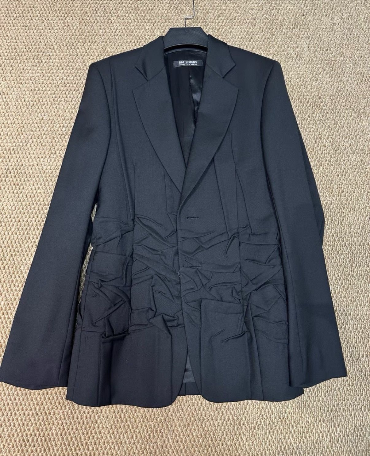 Raf Simons Raf Simons 04AW Black Ruched Deconstructed Blazer K23 Size US S / EU 44-46 / 1 - 1 Thumbnail