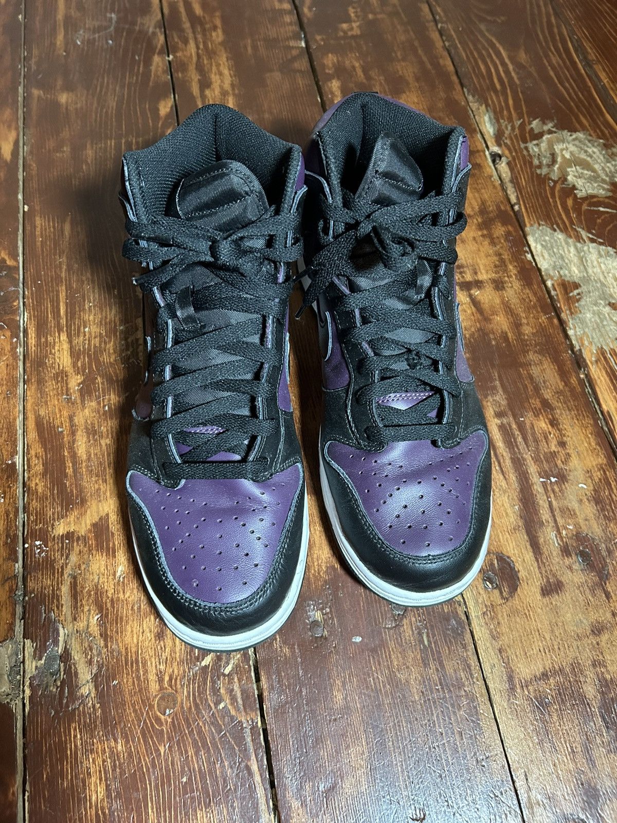 image of Fragment Design Purple And Black Hi Tops Size 10 Shoes, Men's