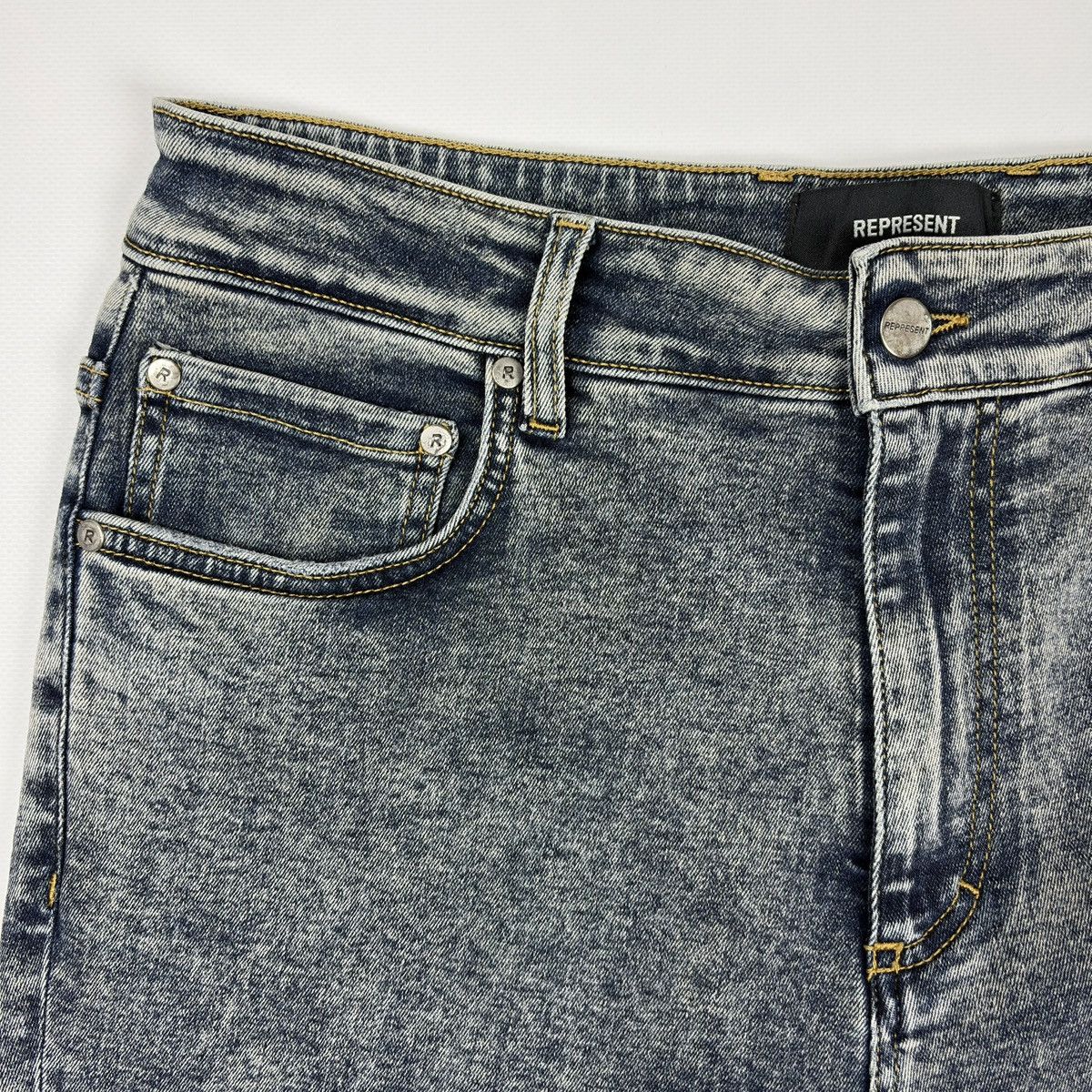 Represent Clo. Represent Destroyer Denim Jeans Blue Cream Slim Jeans Size US 32 / EU 48 - 5 Thumbnail