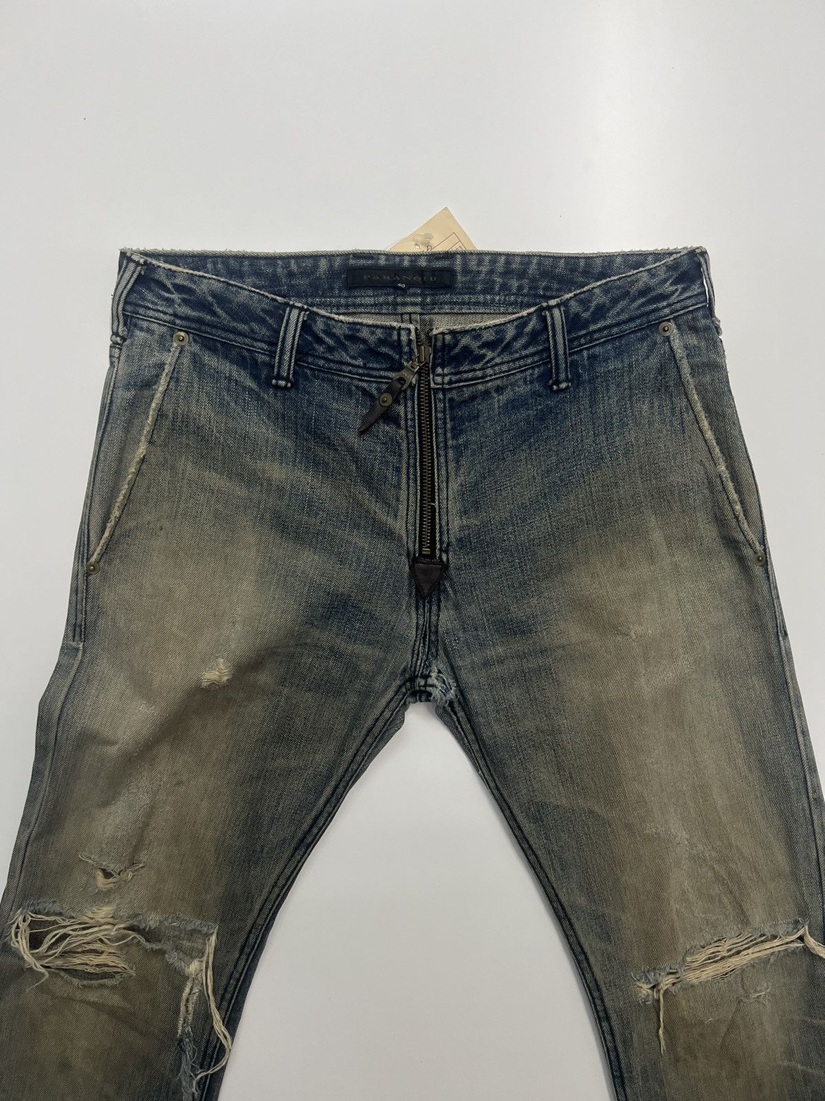 Japanese Brand Vintage Paranoid Distress Flare Denim Made In Japan Size 32" Size US 32 / EU 48 - 5 Thumbnail