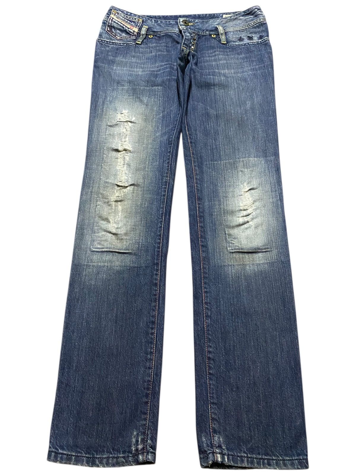 Diesel Black Gold Vintage Diesel Matic Wash Rhinestone Punk Style Skinny Jeans Size 31" - 1 Thumbnail