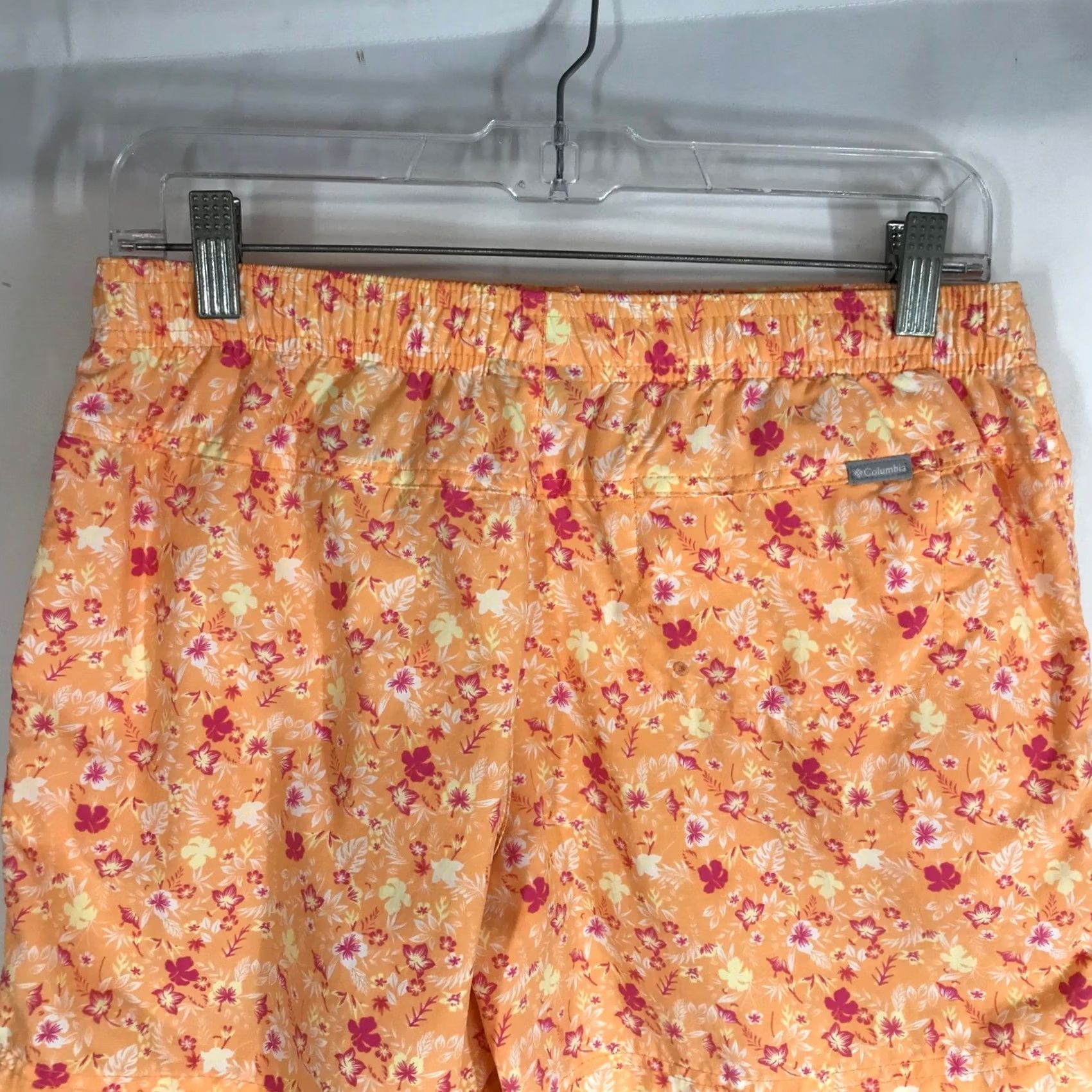 Vintage Columbia Women's Orange Floral Print Athletic Shorts S Regular Size 28" / US 6 / IT 42 - 5 Thumbnail
