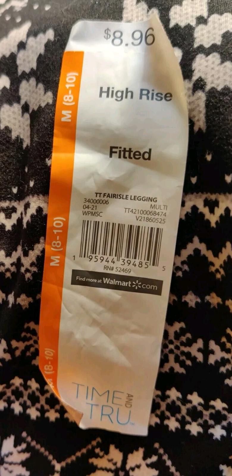 Other Time & Tru Womens M Medium Black & White Sweater Leggings No Size 32" / US 10 / IT 46 - 5 Thumbnail