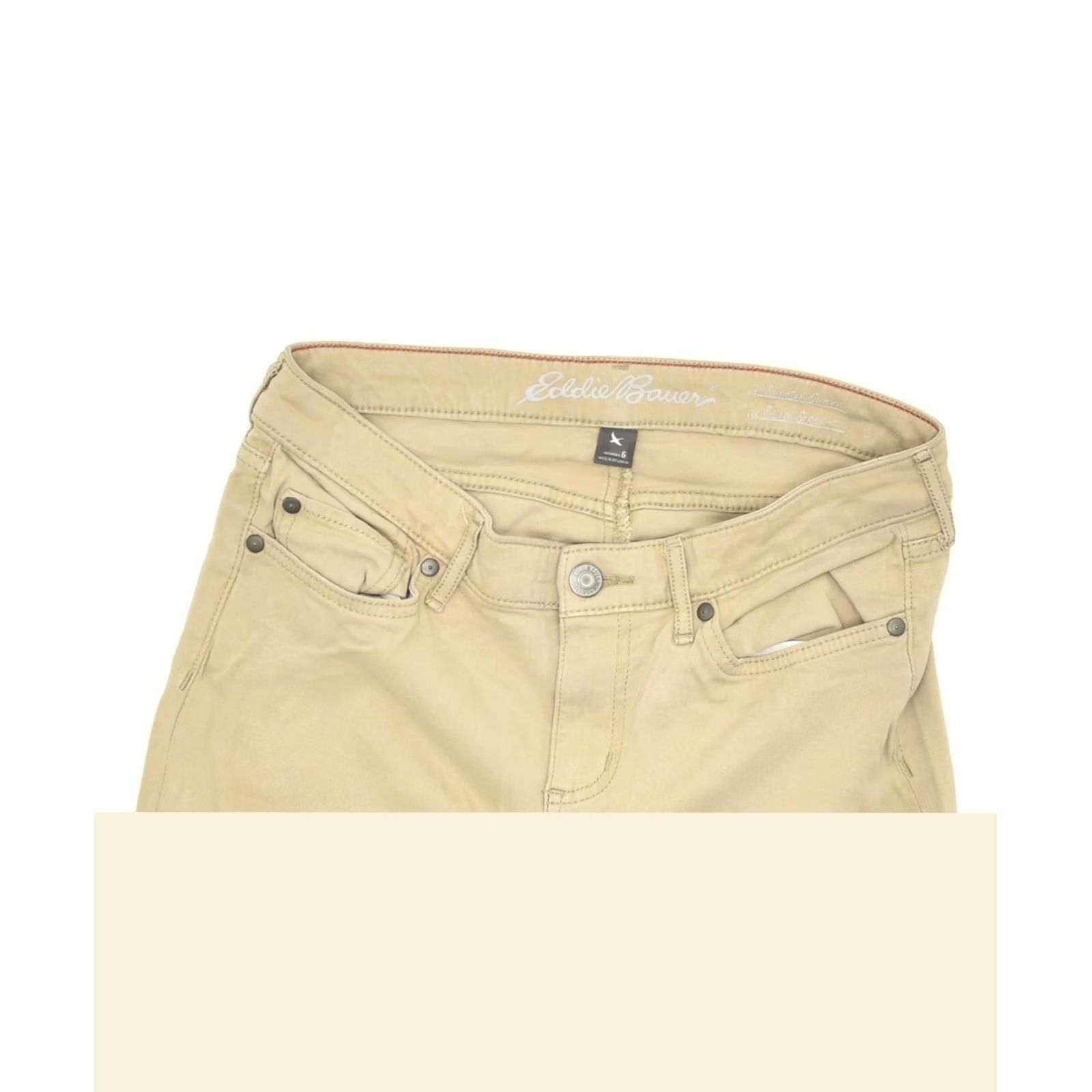 Eddie Bauer EDDIE BAUER Trousers Womens US 6 Small W30 L29 Beige Cotton Slim Casual DE10 Size 30" / US 8 / IT 44 - 3 Thumbnail