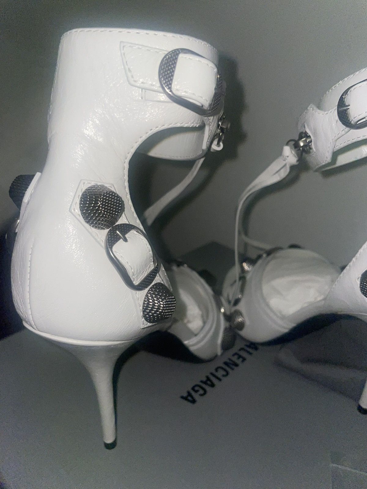 Balenciaga BALENCIAGA Women's Cagole 110mm Sandal in Optic White Size US 8 / IT 38 - 8 Thumbnail