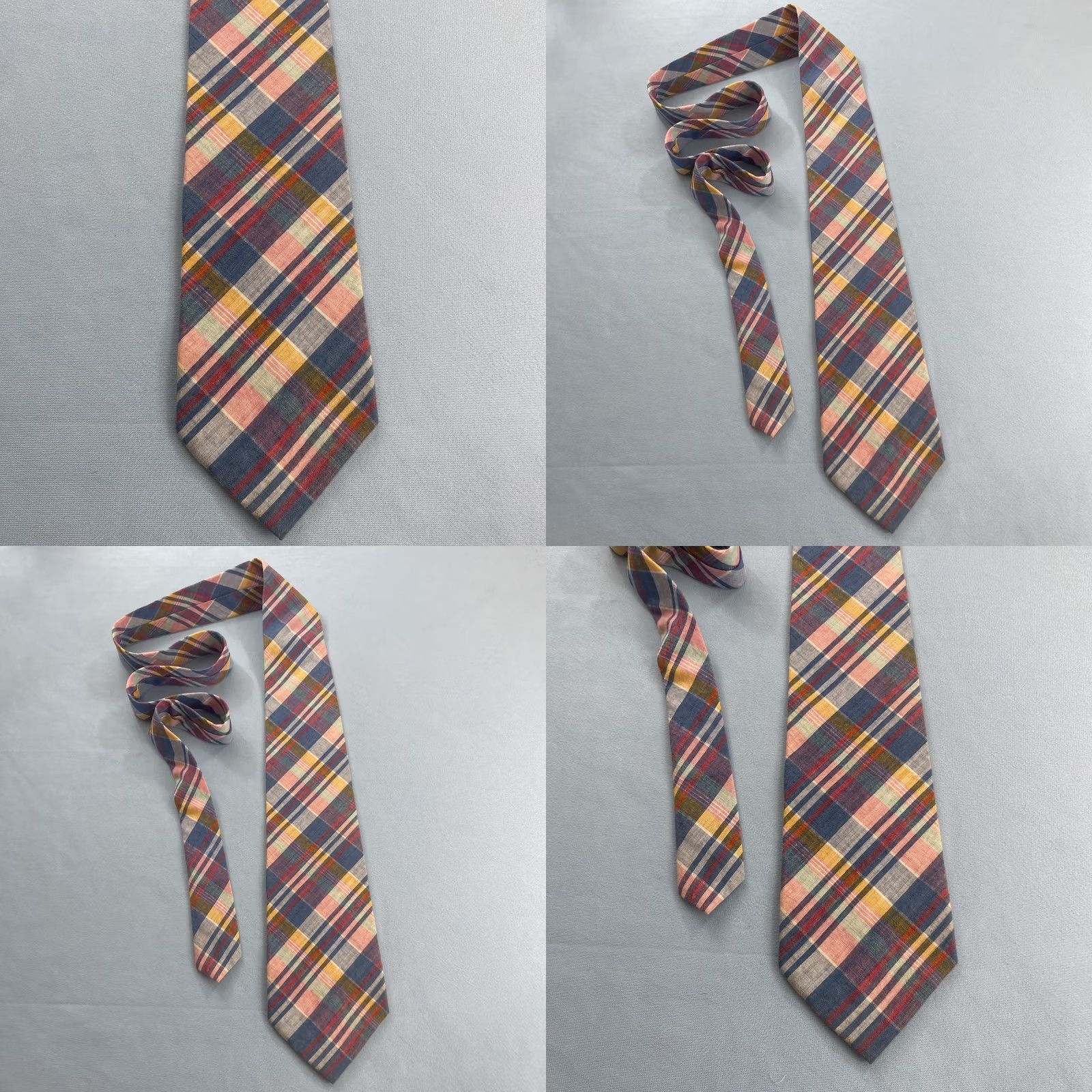 Jos. A. Bank VINTAGE Jos. A Bank Collect Cotton Hand-Made USA Plaid Tie Texture Vtg Necktie 4x58" Cap Size ONE SIZE - 8 Thumbnail