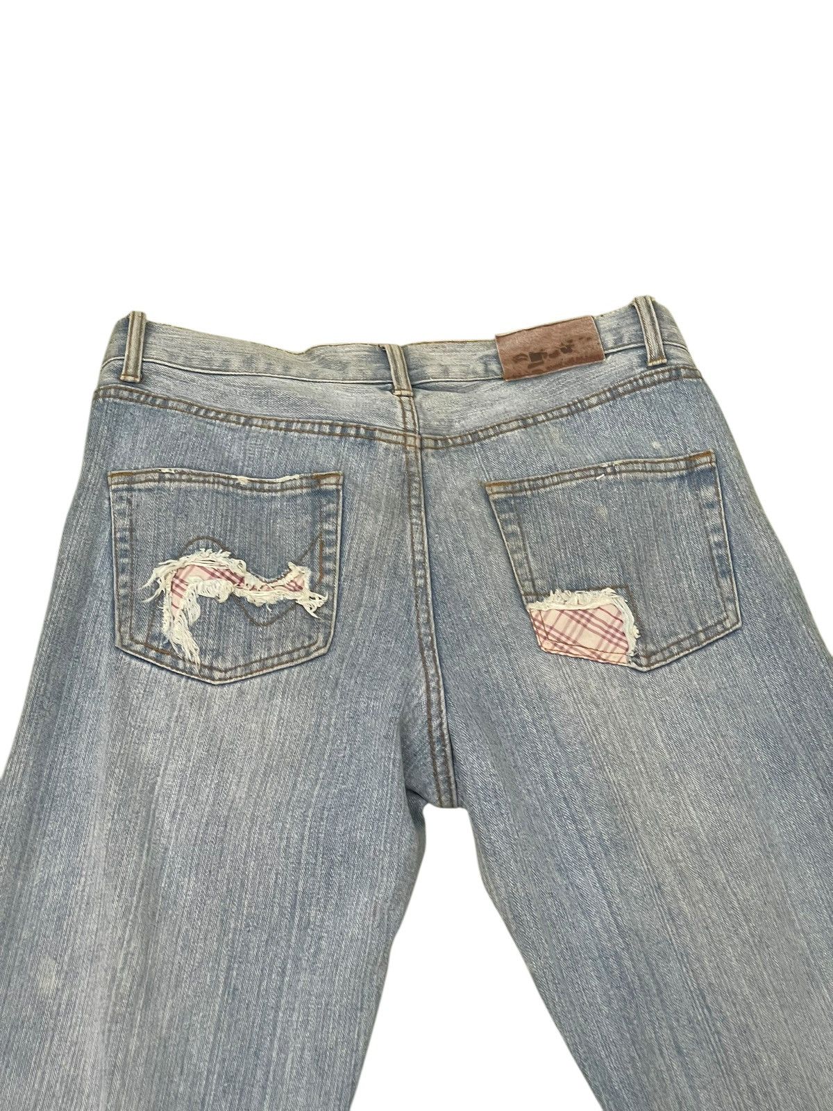 Japanese Brand Distress Jeans Nylaus Faded Blue Regular Fit 9🟦 Size US 32 / EU 48 - 14 Thumbnail