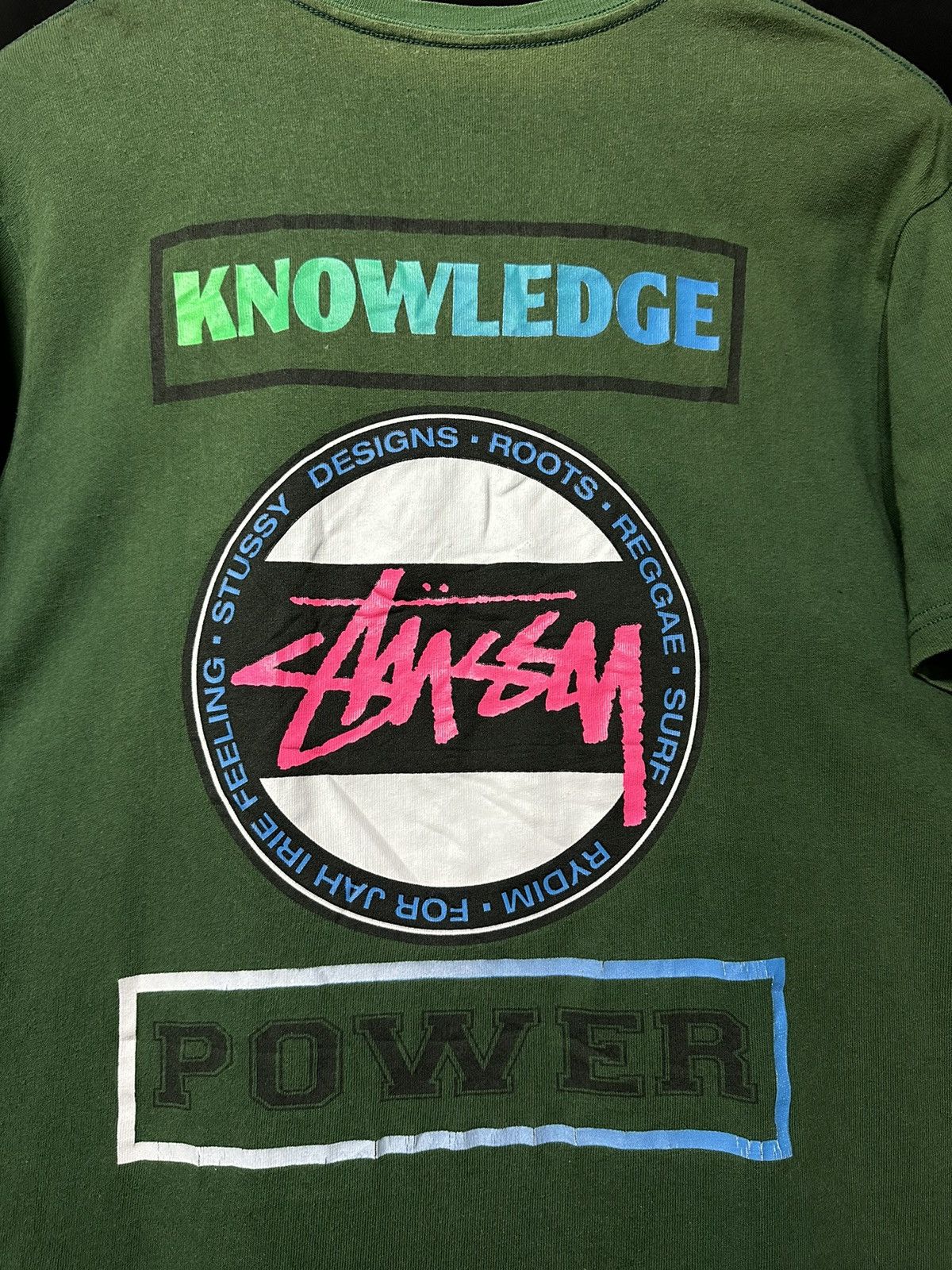 Stussy × Vintage Vintage Stussy Knowledge Power Sun Faded Tee Size US M / EU 48-50 / 2 - 3 Thumbnail