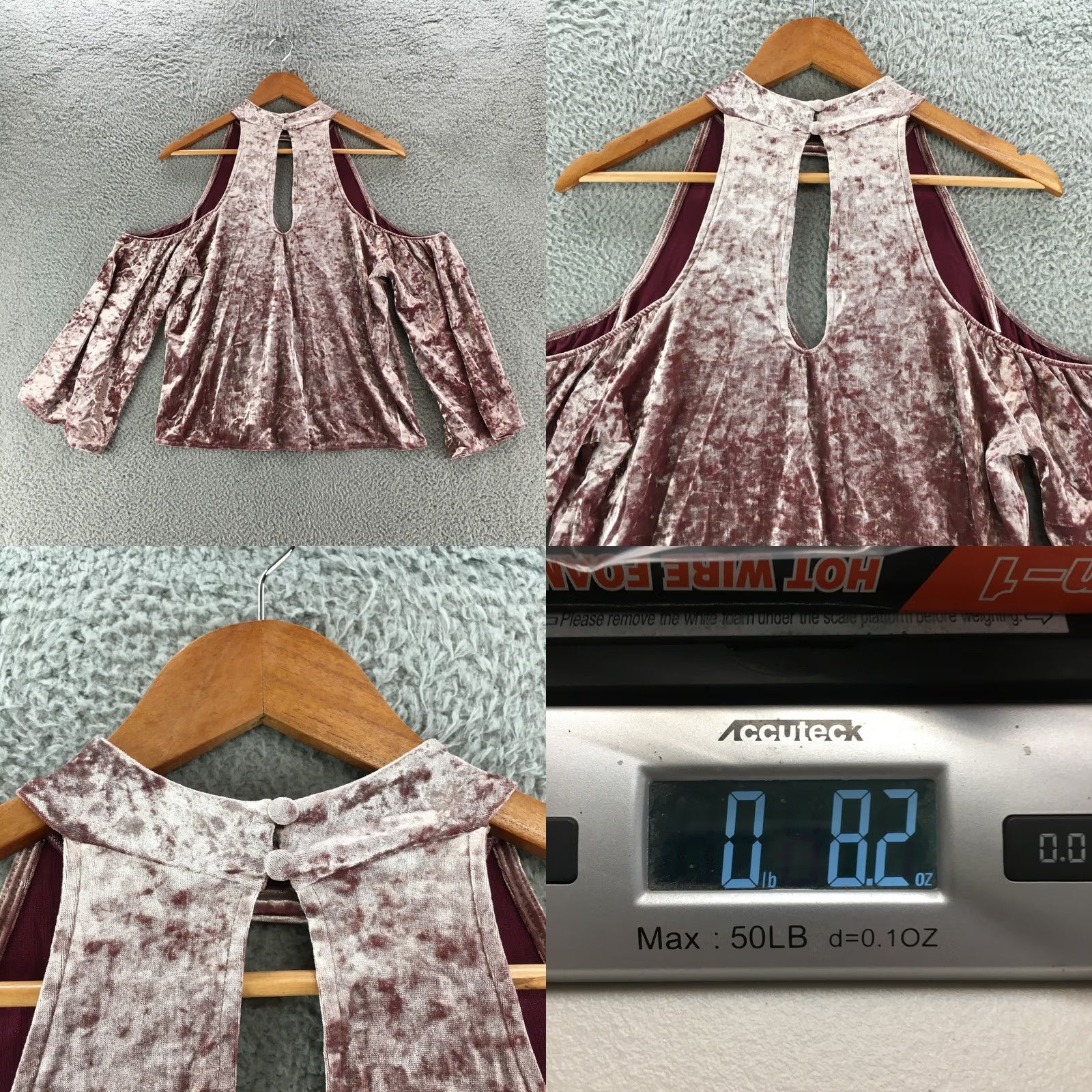 American Eagle Outfitters American Eagle Outfitters Blouse Womens Medium Pink Velvet Casual Shirt Size M / US 6-8 / IT 42-44 - 8 Thumbnail