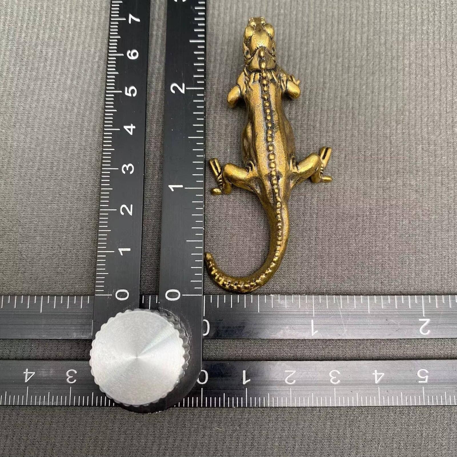 The Unbranded Brand Brass Iguana Lizard Figurine Miniature Size ONE SIZE - 4 Thumbnail
