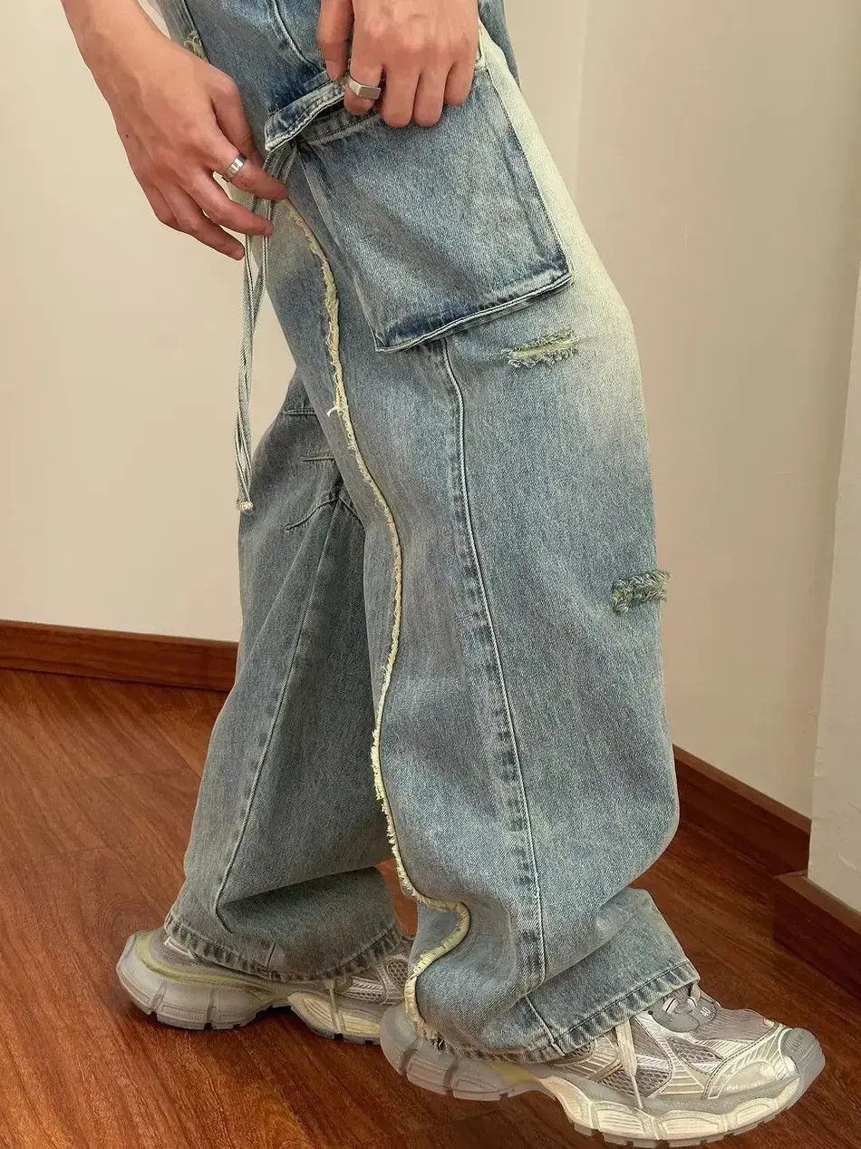 Japanese Brand Retro loose casual pocket jeans Size US 30 / EU 46 - 3 Thumbnail