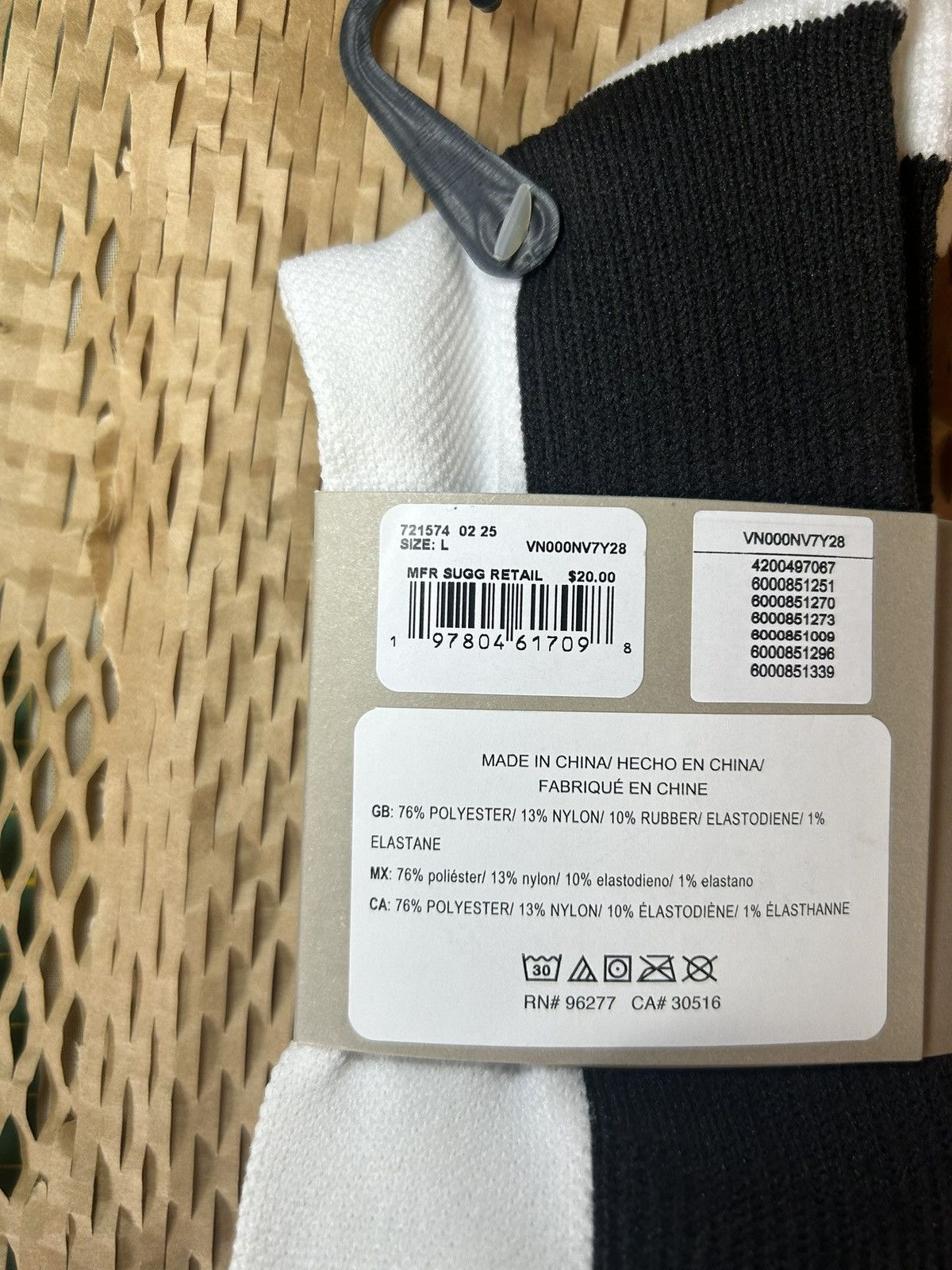 Sterling Ruby × Vans BNWT OTW BY VANS X S.R. STUDIO. LA. CA. JACQUARD LOGO SOCK Size ONE SIZE - 4 Thumbnail