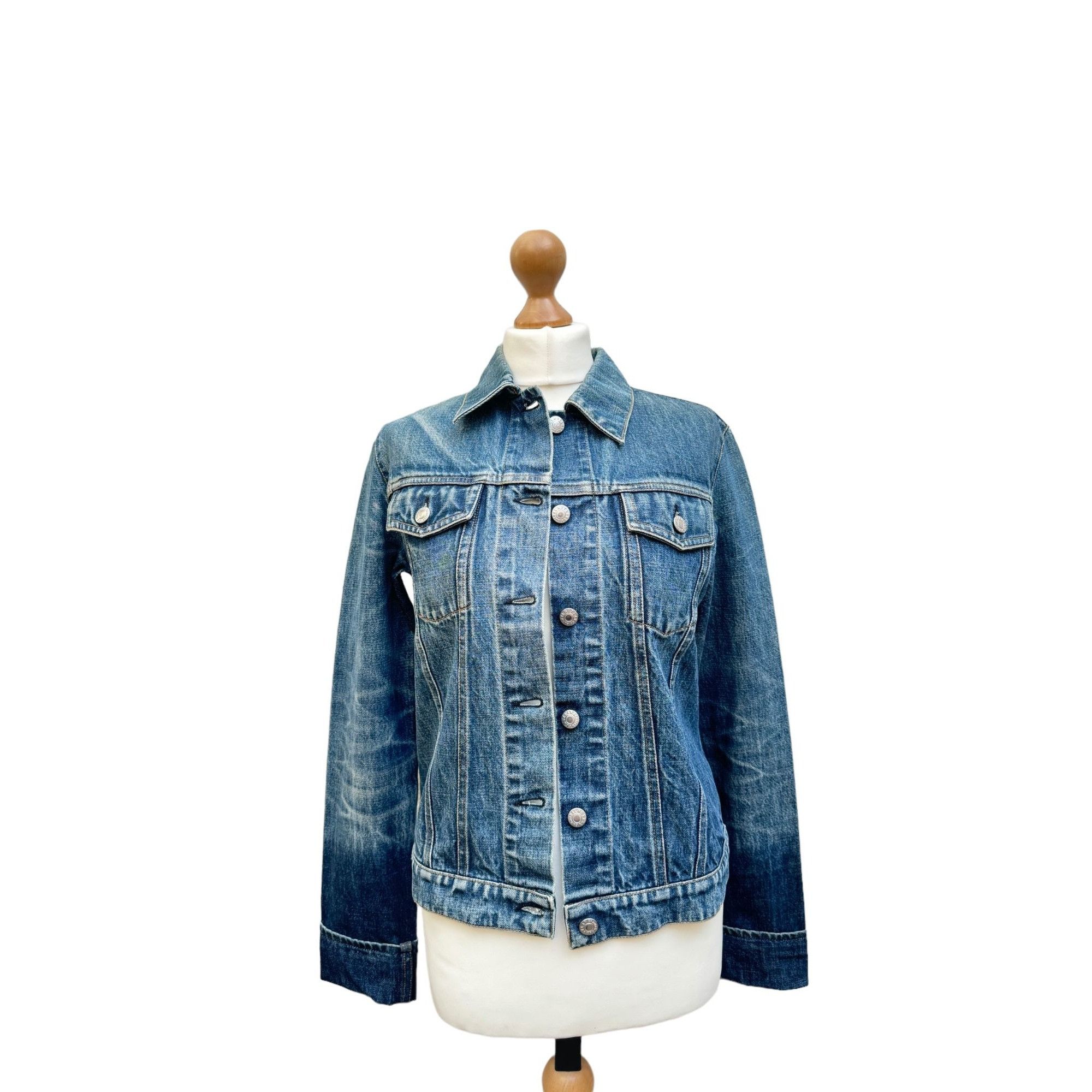image of Helmut Lang Vintage Blue Denim Jacket, Women's (Size Medium)
