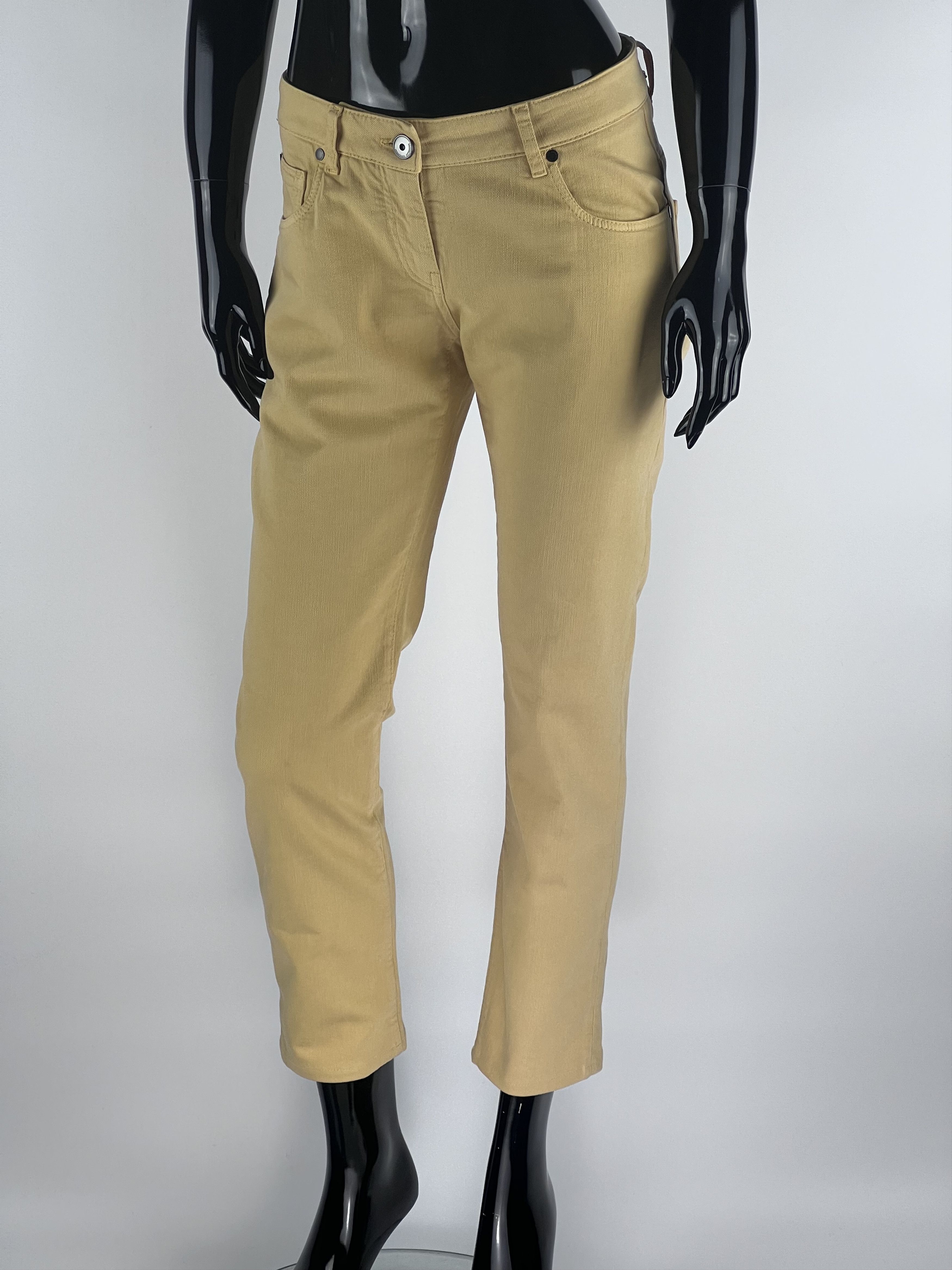 Brunello Cucinelli Brunello Cucinelli Yellow Cropped Jeans Womens Size IT40 Size 27" / US 4 / IT 40 - 1 Thumbnail