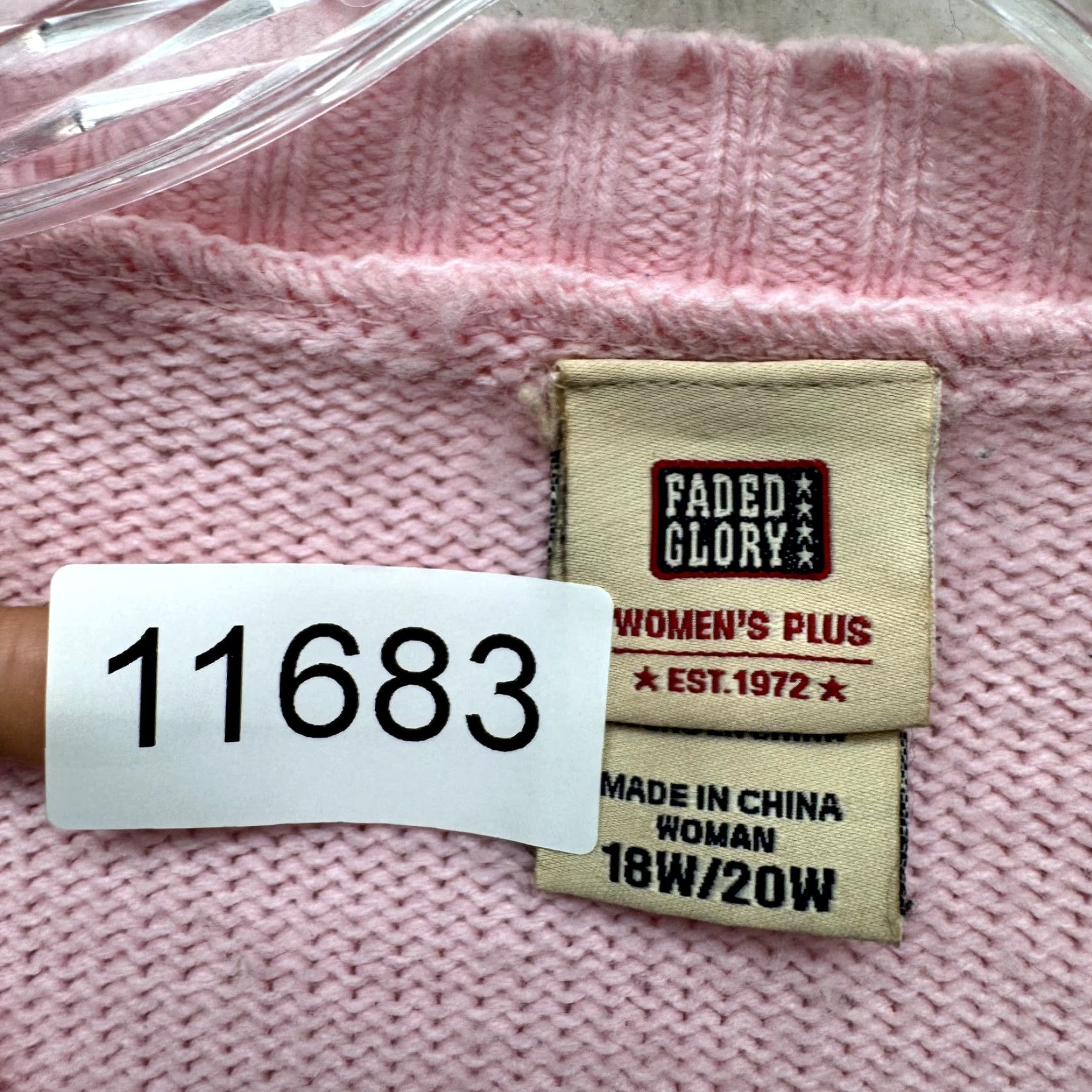 Faded Glory VINTAGE Y2K Pink Fair Isle Icelandic Nordic Geometric Sweater 18W XL Plus 20W Knit Geometric VINTAGE Size XXL / US 16-18 / IT 52-54 - 7 Thumbnail