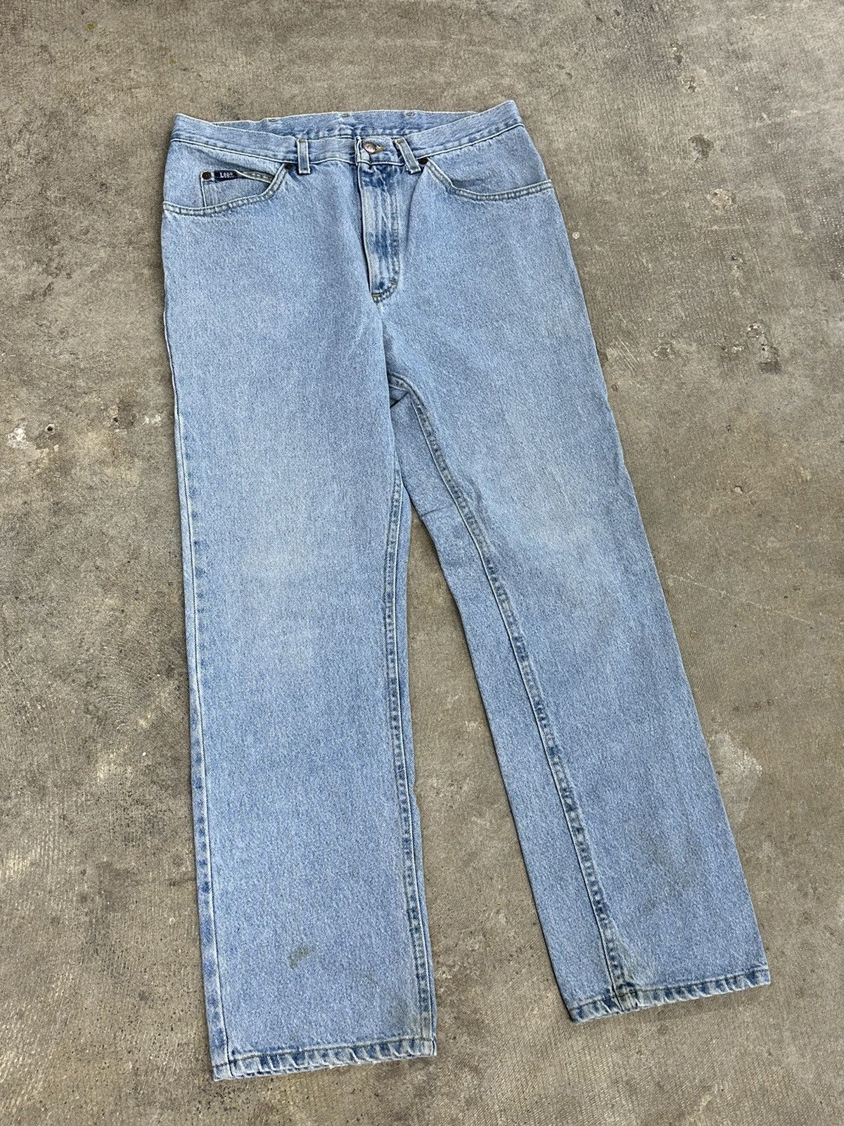 Lee × Vintage Vintage 90s Lee Blue Denim Button Fly Jeans ~READ Size US 32 / EU 48 - 3 Thumbnail