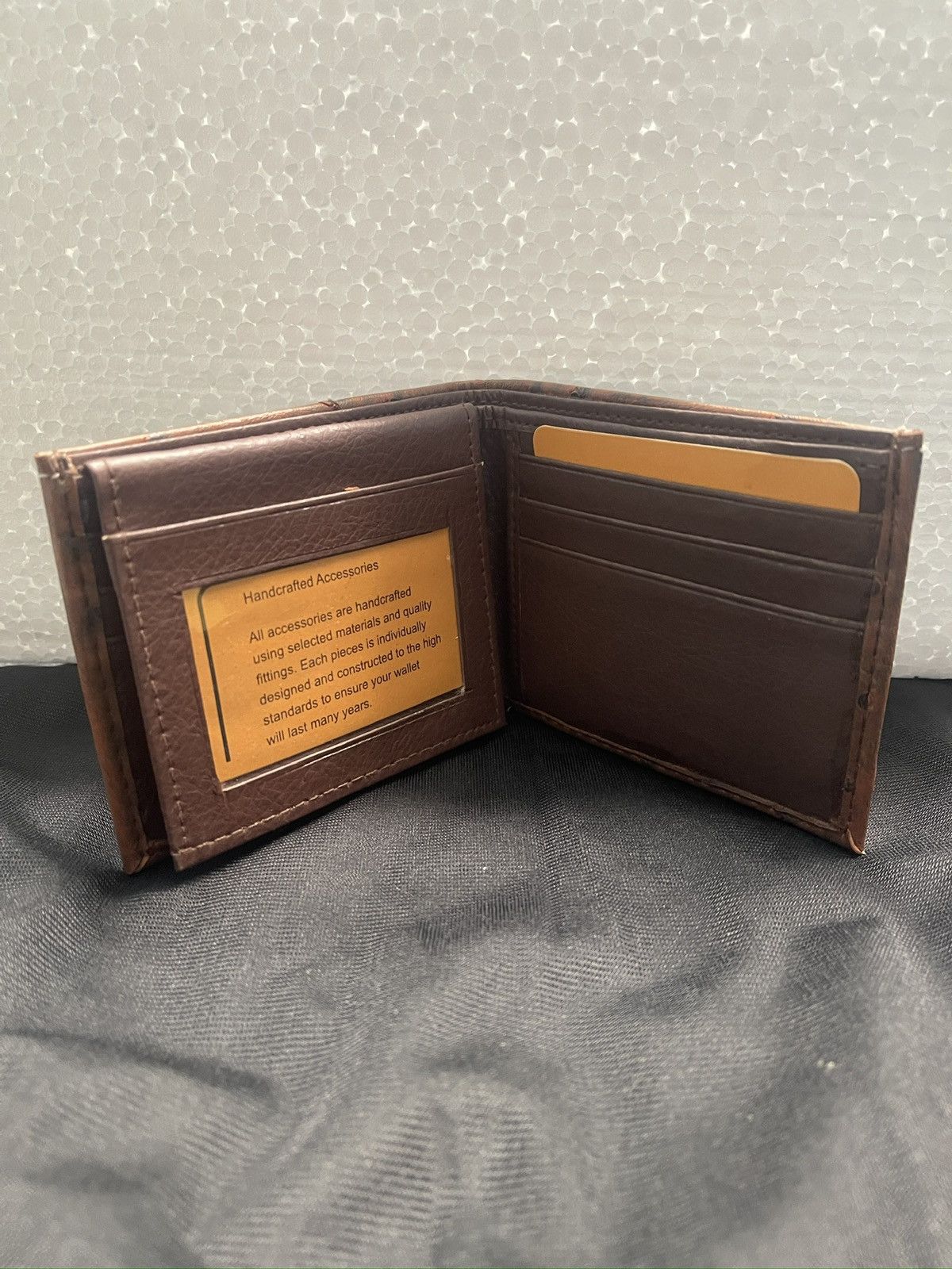 Designer Western Black Ostrich Skin Wallet With Star Emblem Bi Fold Size ONE SIZE - 3 Thumbnail