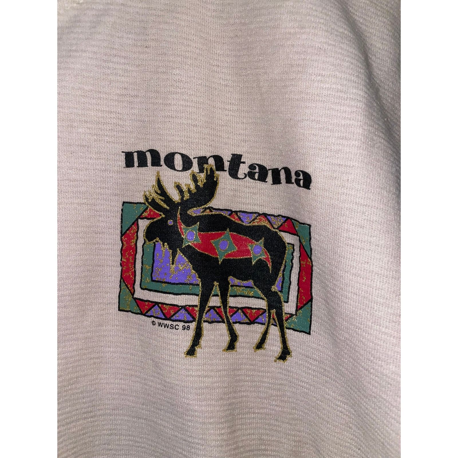 Vintage Vintage Montana Brown Shirt Moose Animal Tee VTG 90s Large Size US L / EU 52-54 / 3 - 3 Thumbnail