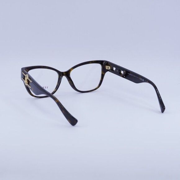 Versace Versace VE3347 108 Eyeglasses Havana 54mm Cat Eye Frame Size ONE SIZE - 8 Thumbnail