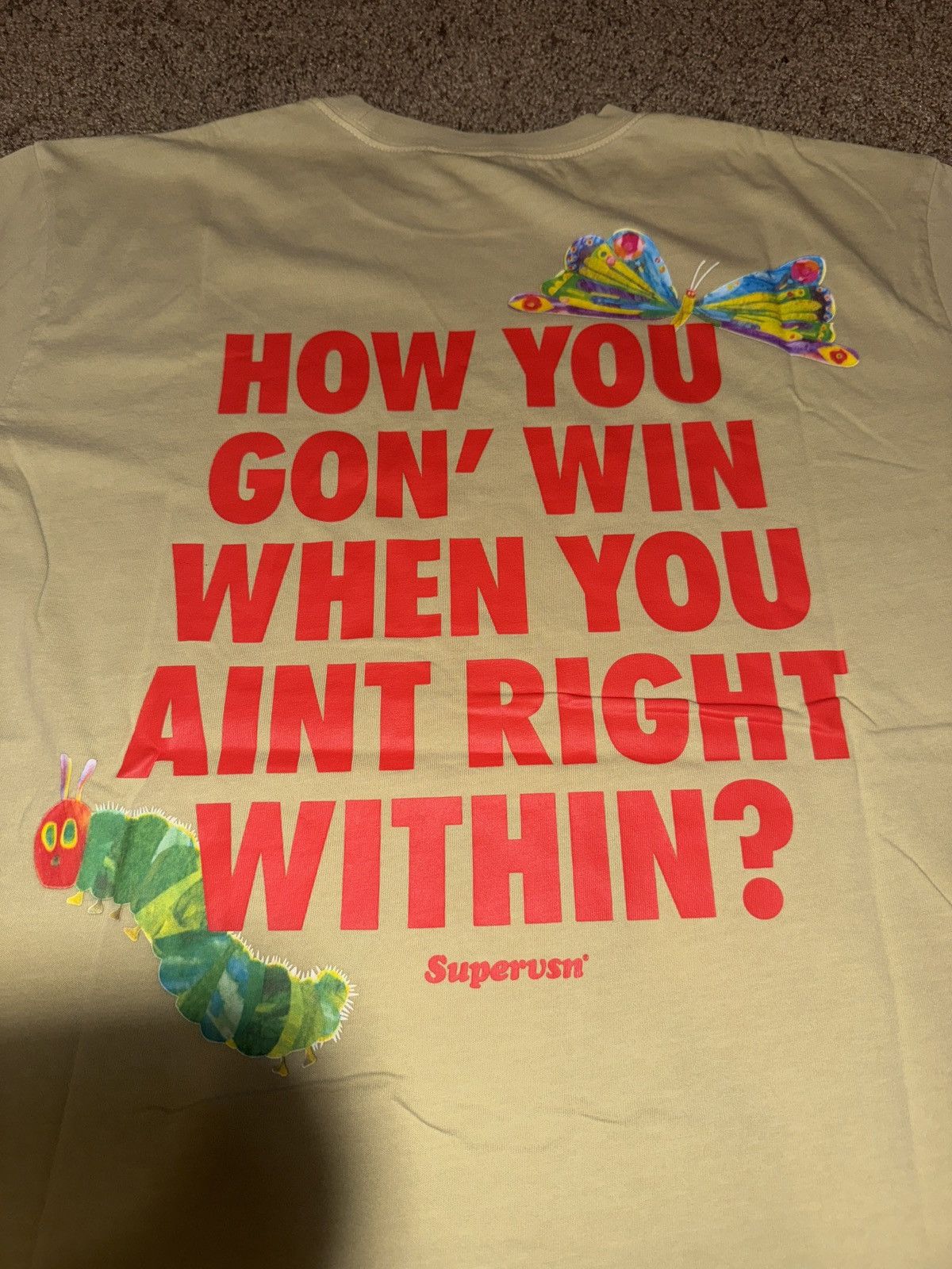 Supervsn Olive Colored “How You Gon Win” T By Supervsn Studios Size US M / EU 48-50 / 2 - 1 Thumbnail