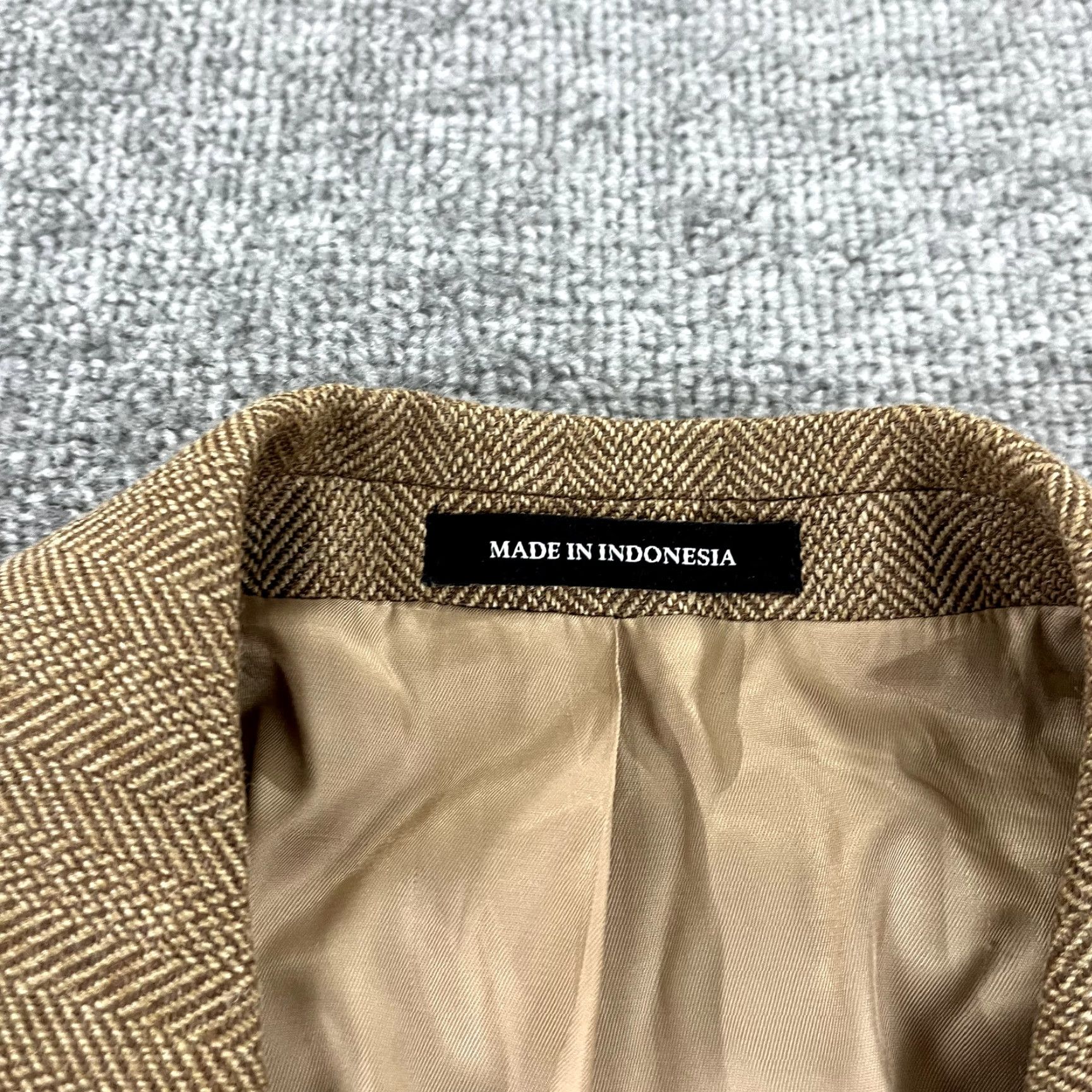 Ralph Lauren LAUREN RALPH LAUREN Blazer Mens 48 Slim Brown Herringbone Silk Wool Double-Vented Size 48R - 2 Thumbnail