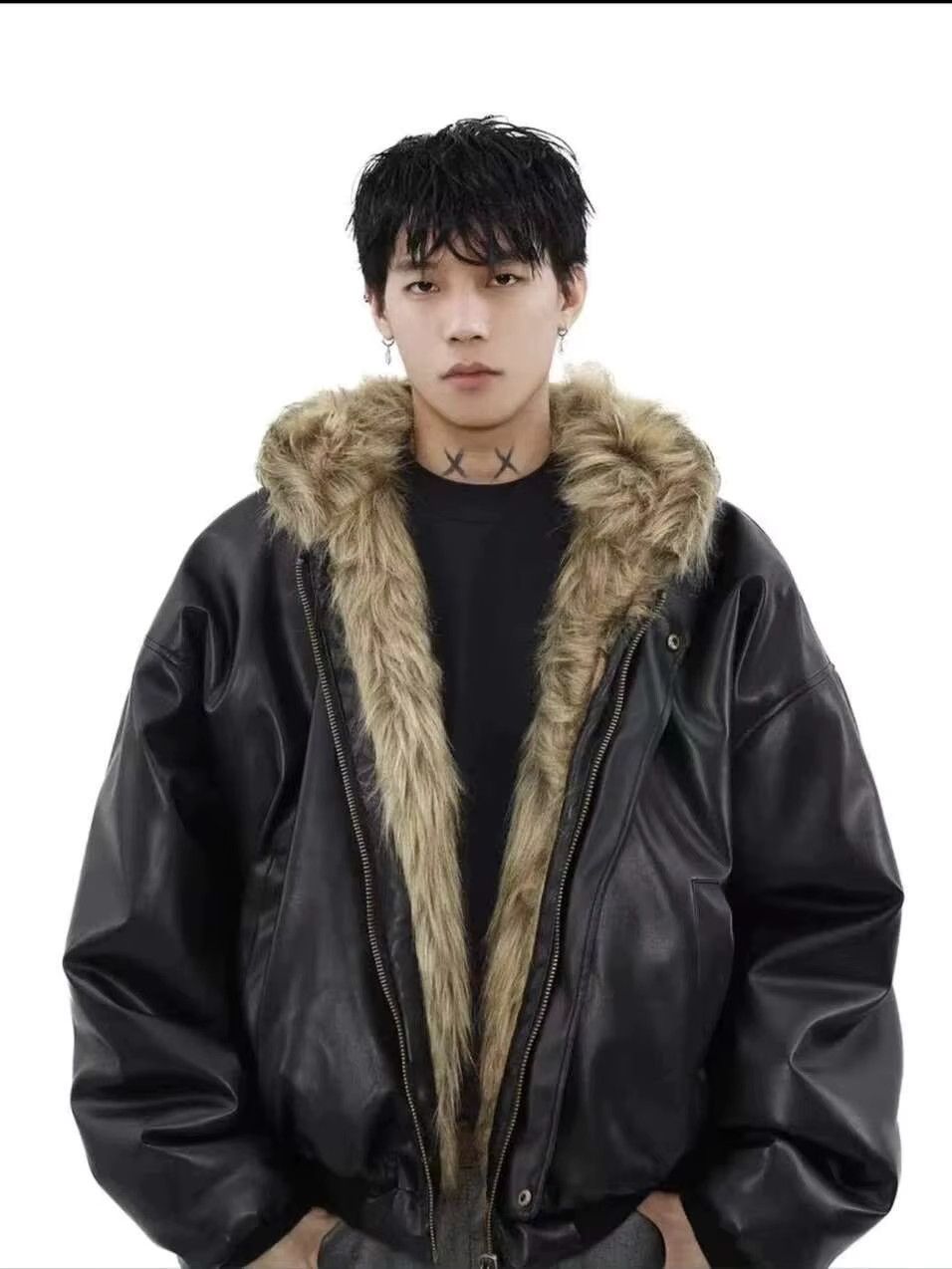 Japanese Brand Padded Jackets PU Leather Reversible Faux Fur Size US M / EU 48-50 / 2 - 2 Thumbnail