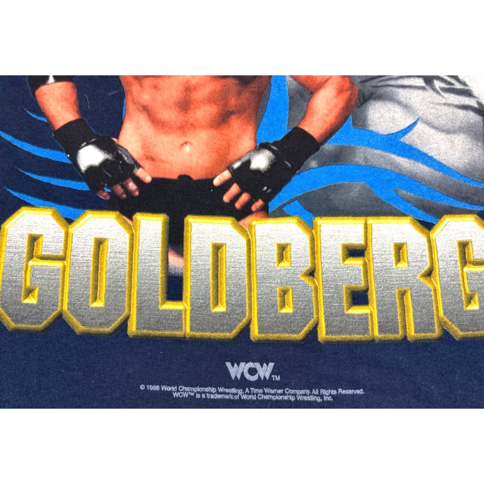 Tultex VINTAGE Tultex WCW Goldberg 1998 World Championship Wrestling T-shirt Navy L Mens Shirt XS? (Note: This line is incorrect) Size US L / EU 52-54 / 3 - 4 Thumbnail