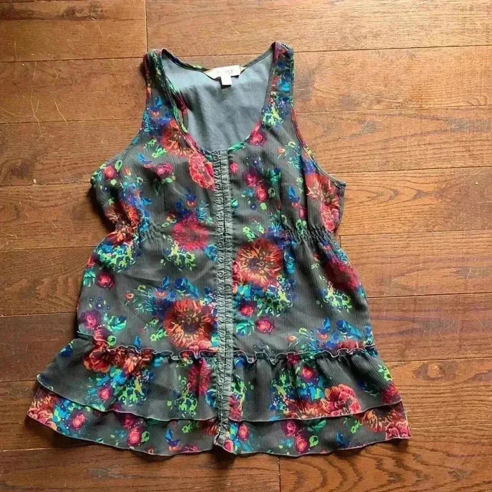 Decree Decree Floral Tank Top - Medium Size M / US 6-8 / IT 42-44 - 2 Thumbnail