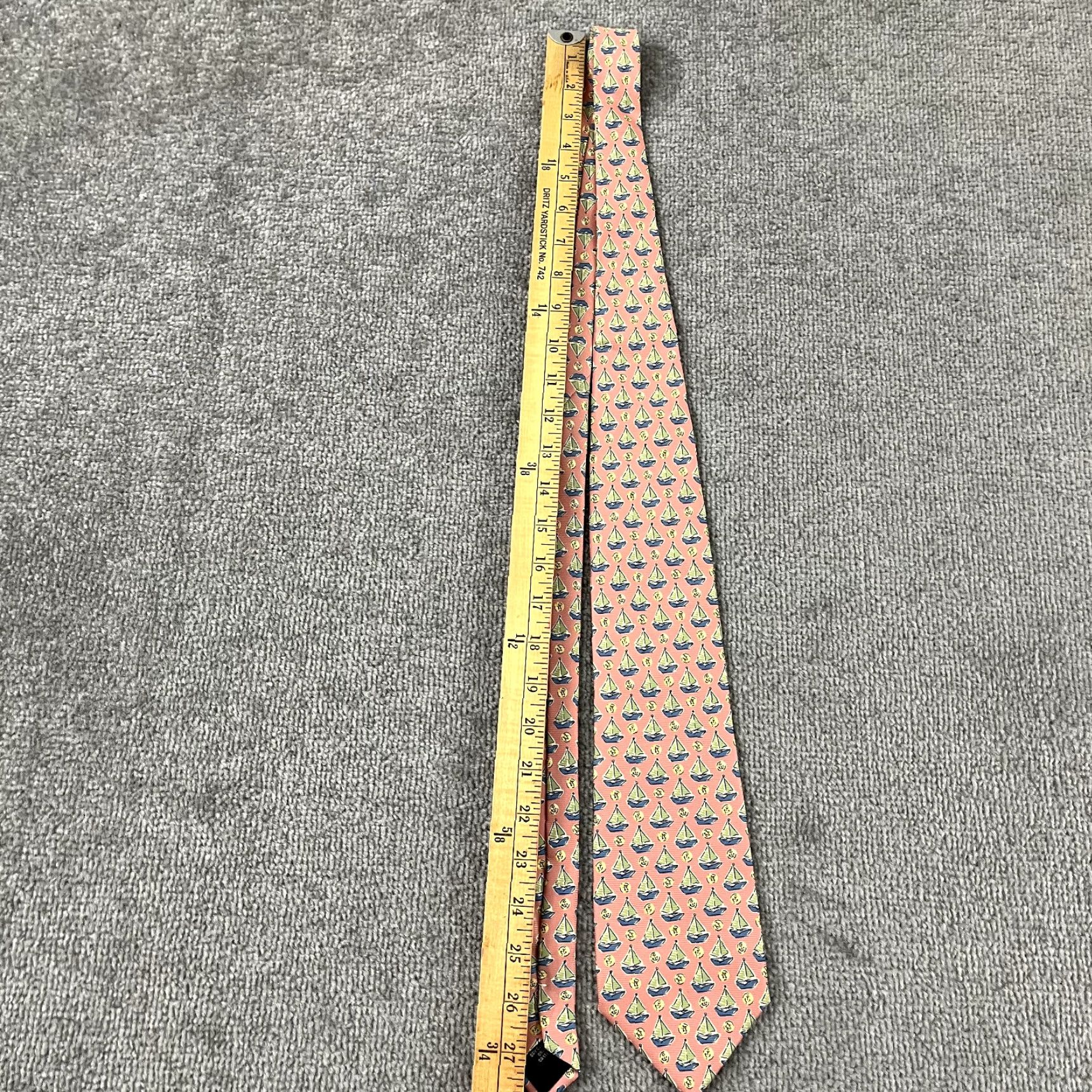 Banana Republic VINTAGE Banana Republic Men's Tie Silk Pink Sailboat Preppy Wide 3.75" Italy Size ONE SIZE - 5 Thumbnail
