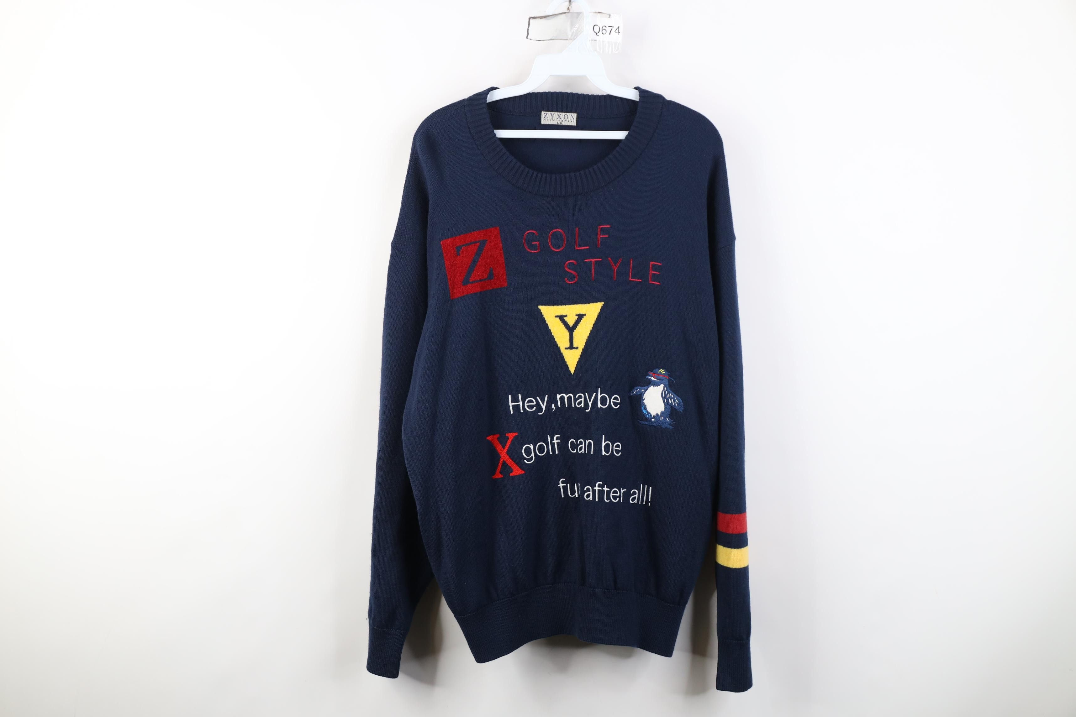 Vintage Vintage 90s Streetwear Knit Penguin Golf Golfing Sweater Size US L / EU 52-54 / 3 - 1 Thumbnail