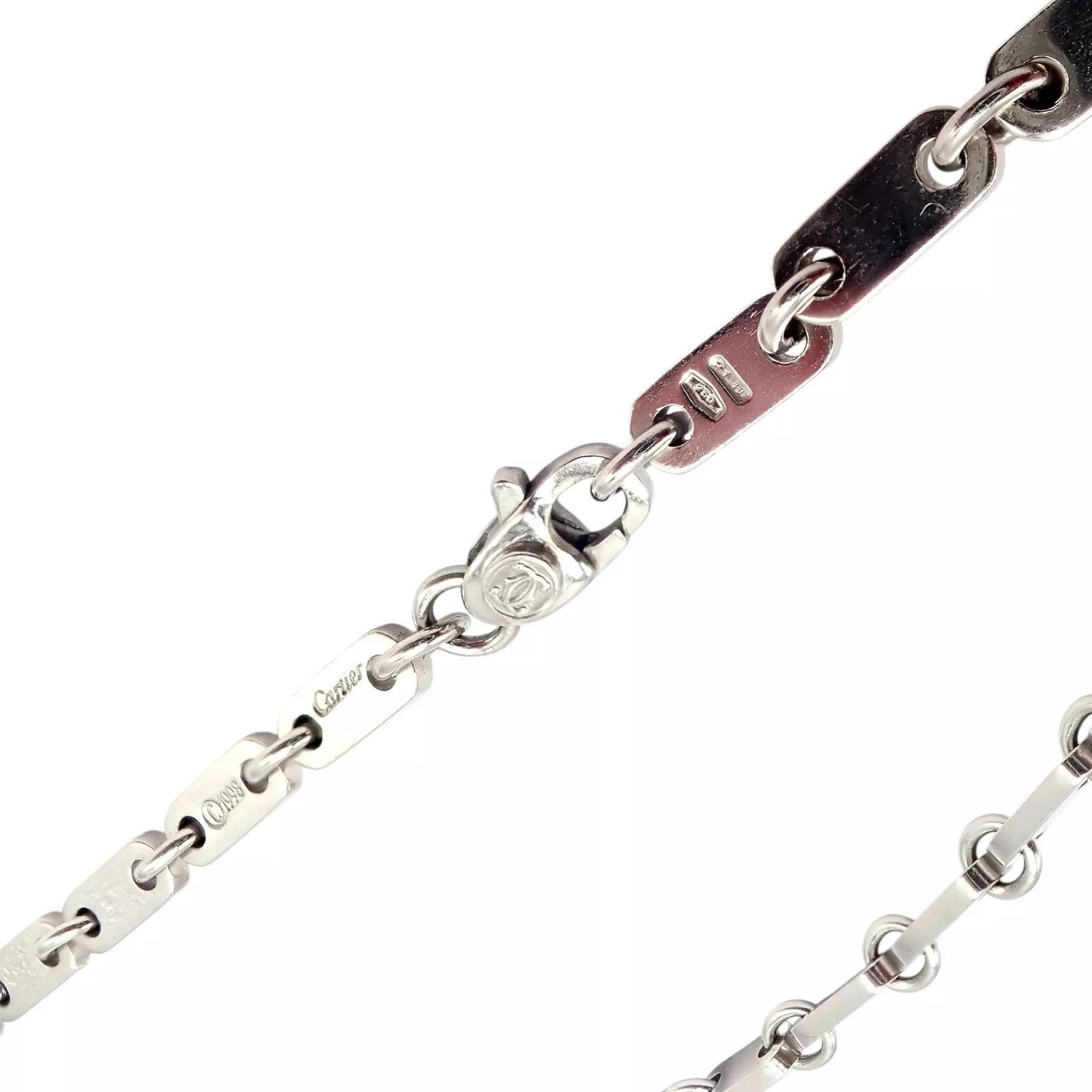 Cartier Cartier 18k White Gold Flat Link Necklace 17.75" 1998 Size ONE SIZE - 11 Thumbnail