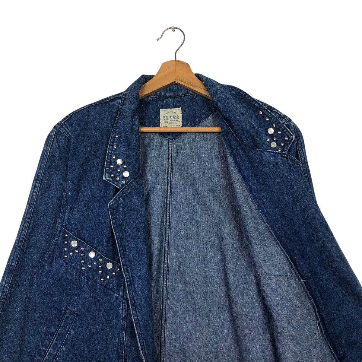 Japanese Brand 📌Vintage Biker Denim Jacket Indigo Cetra Issey Miyake Size US M / EU 48-50 / 2 - 13 Thumbnail